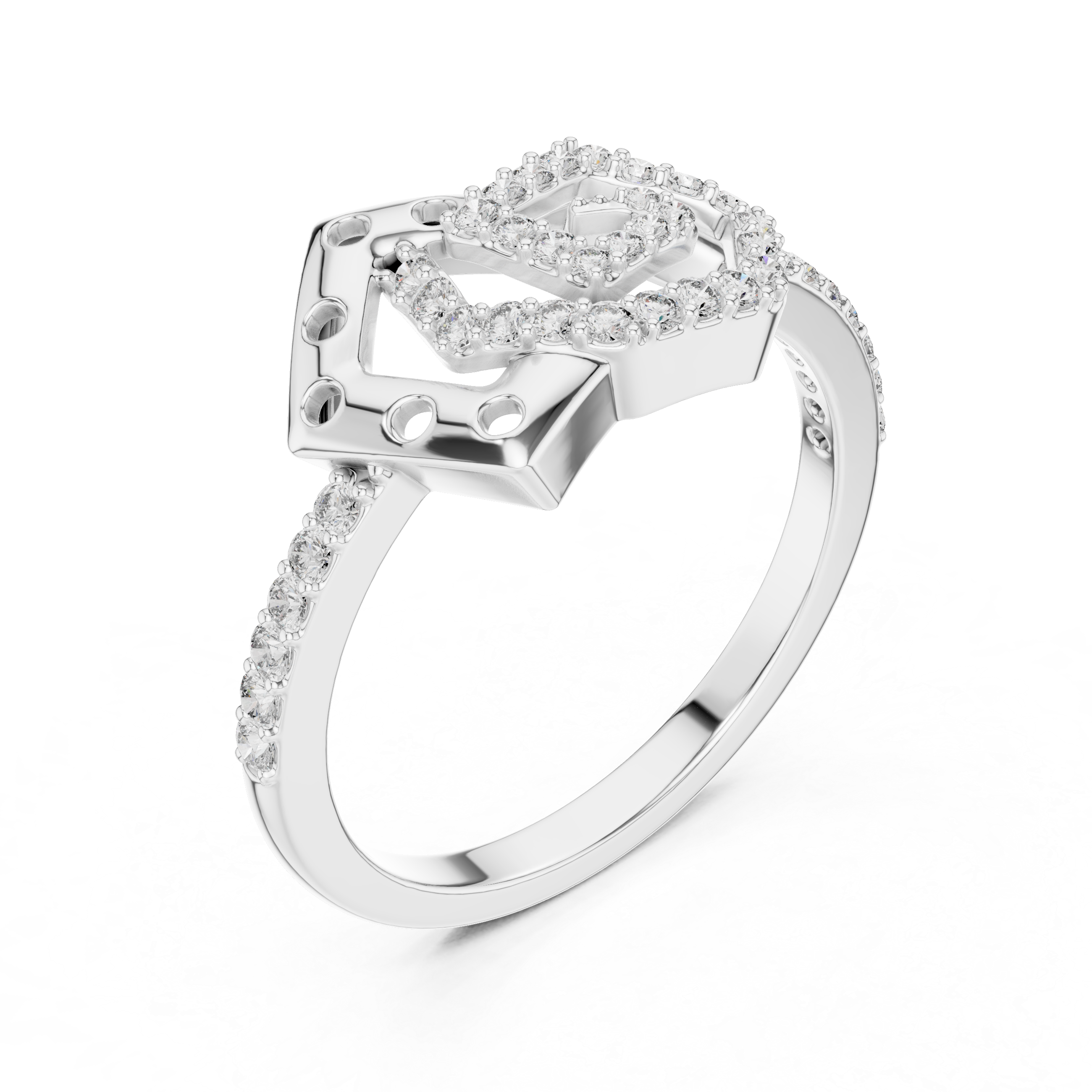 Radiant Shield Diamond Ring
