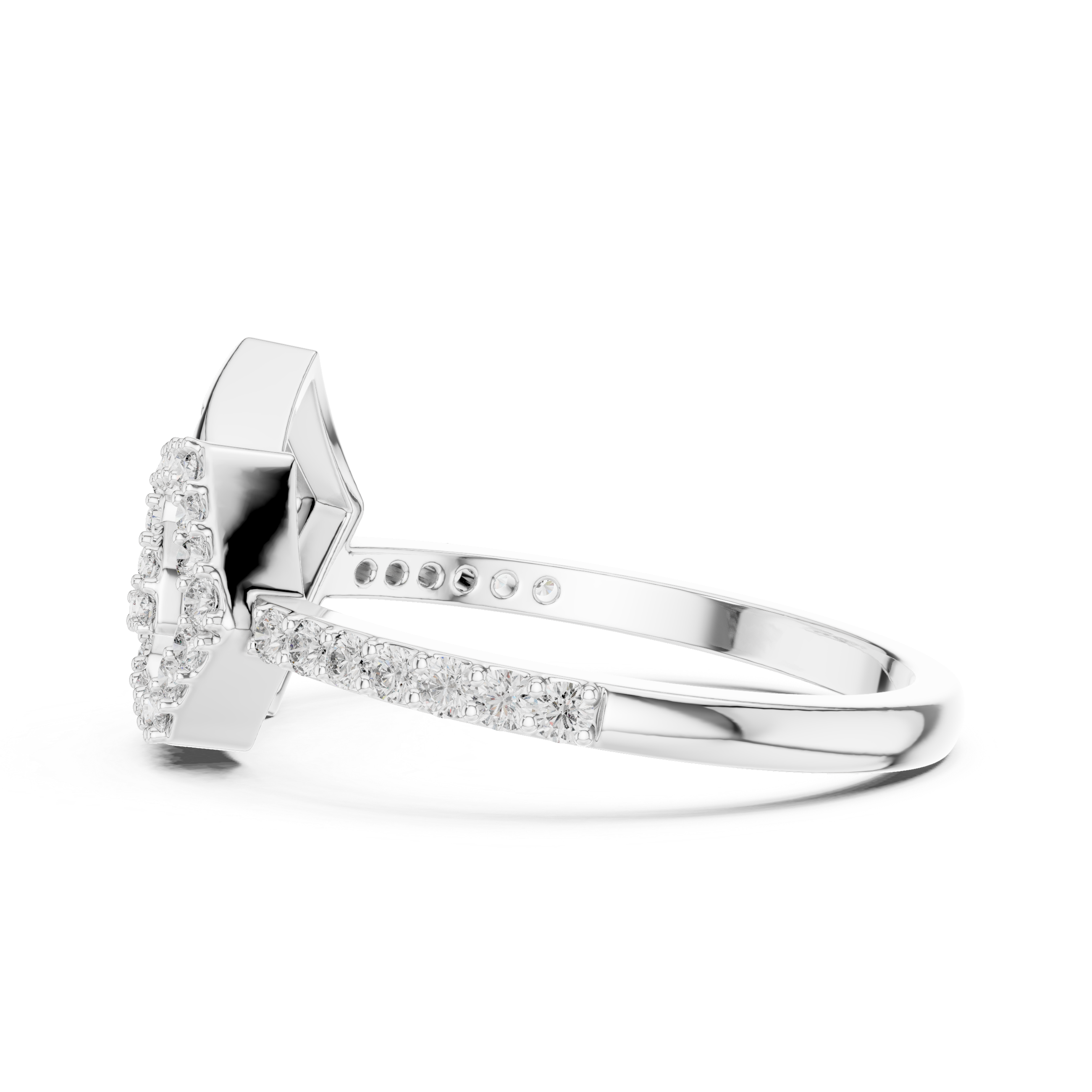 Radiant Shield Diamond Ring