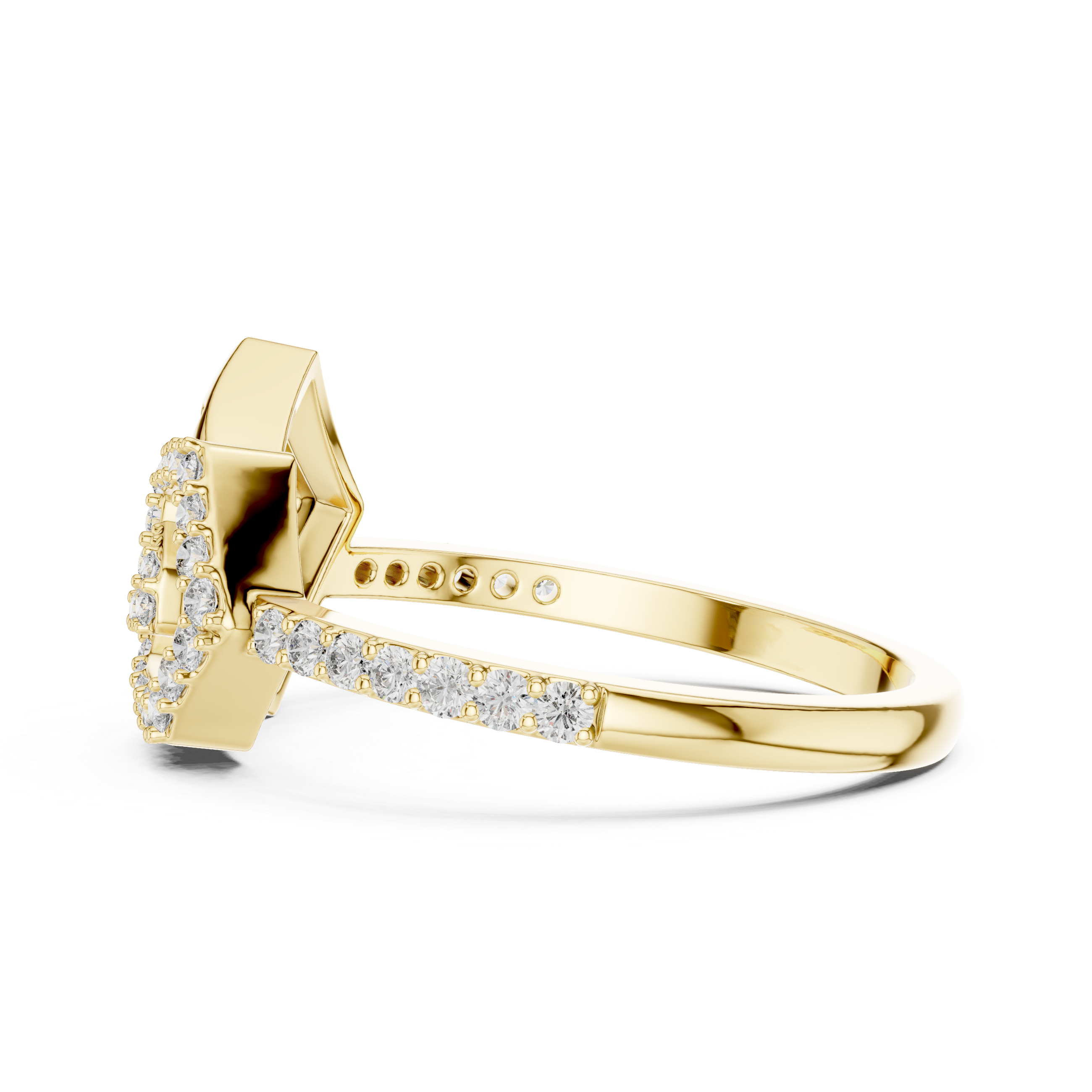 Radiant Shield Diamond Ring