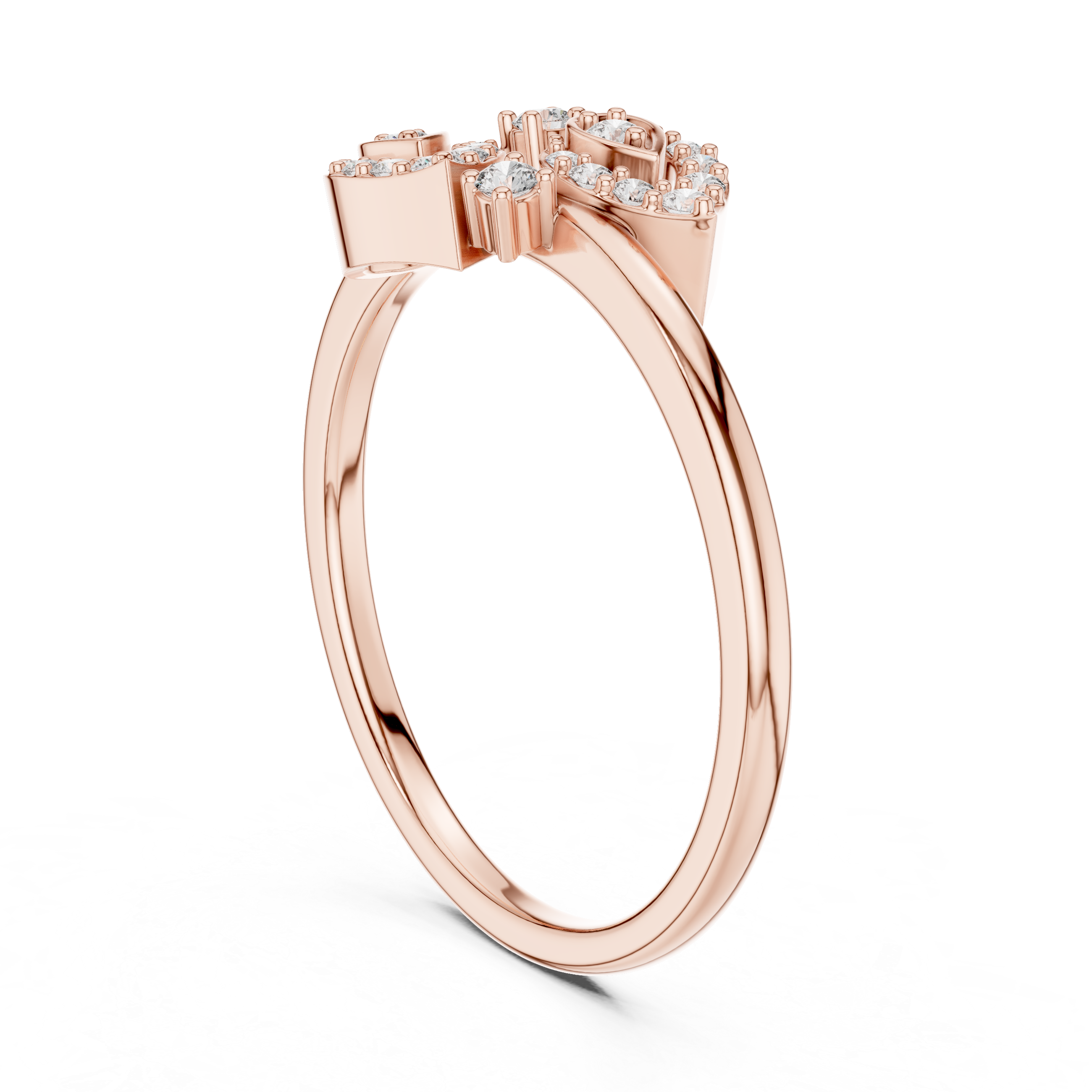Twin Teardrop Embrace Ring