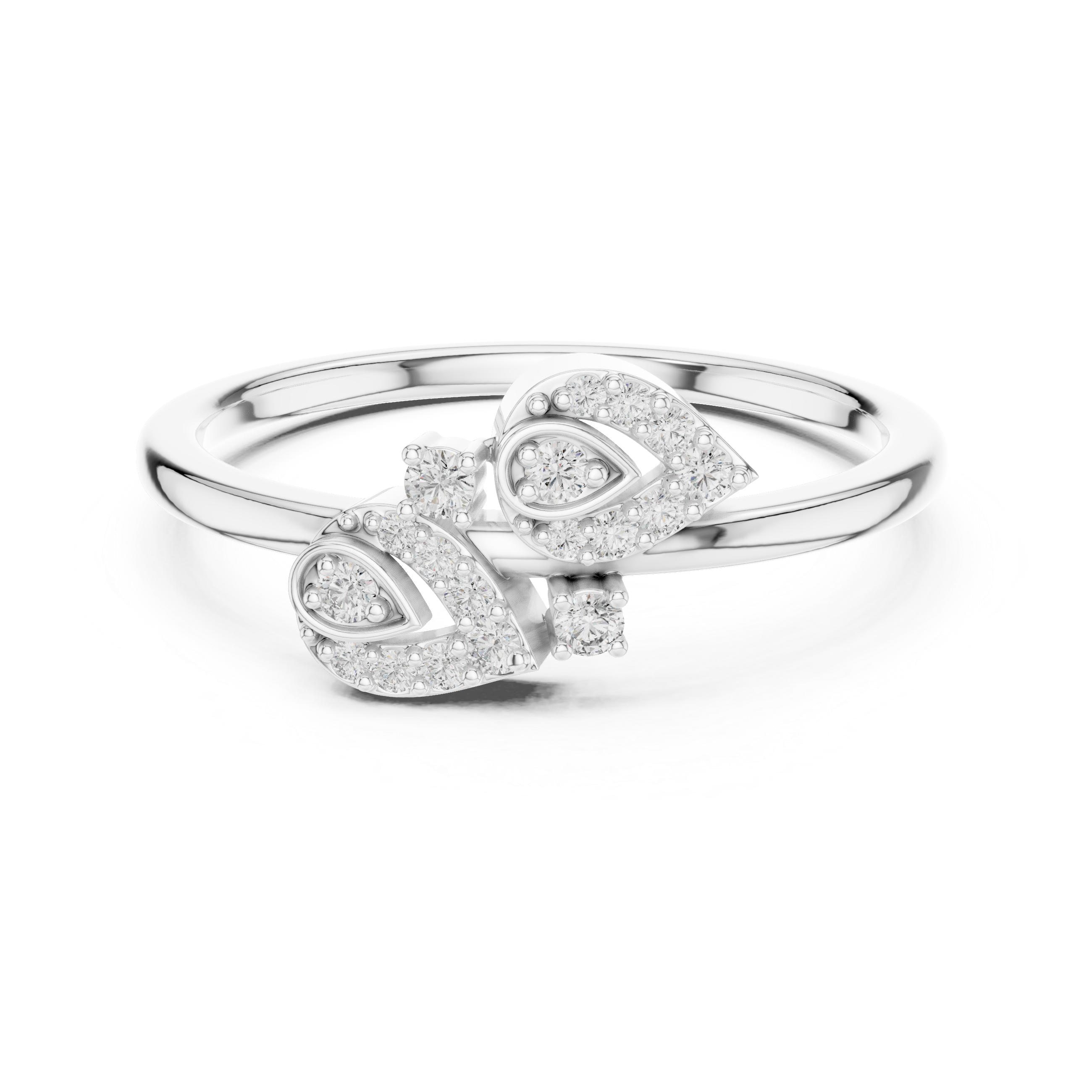 Twin Teardrop Embrace Ring