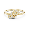 Twin Teardrop Embrace Ring
