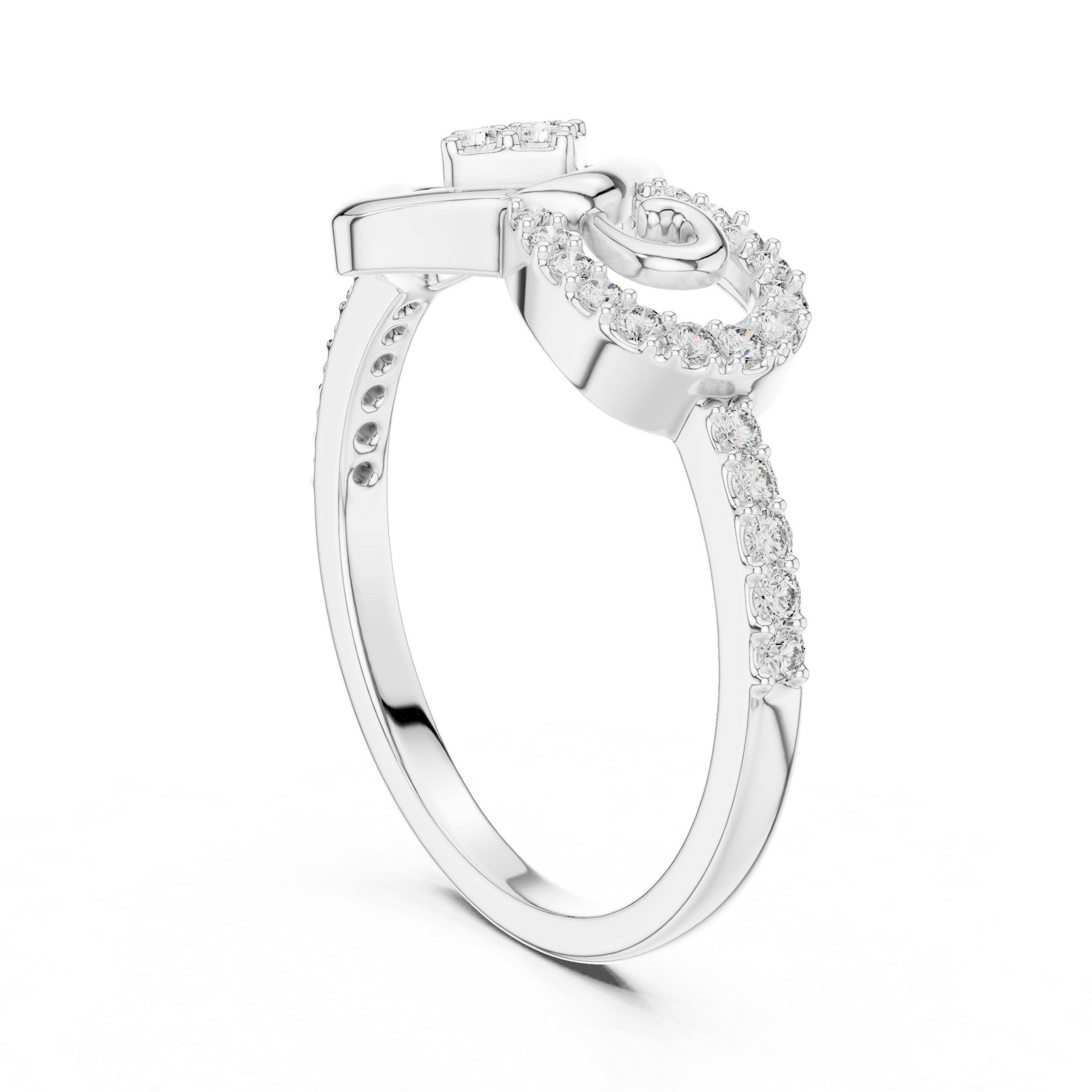 Rose Gold Diamond Ring with Modern Geometric Design