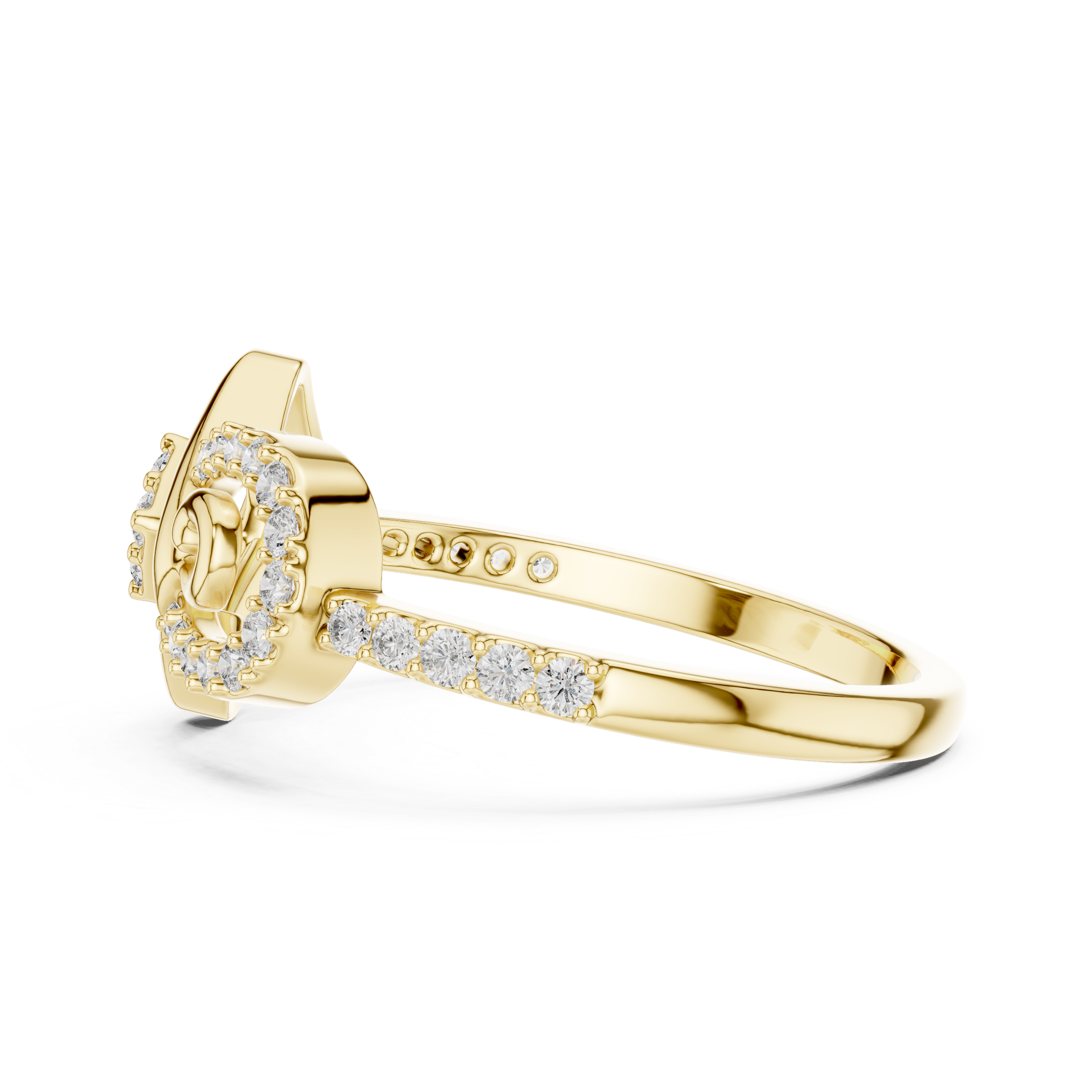 Rose Gold Diamond Ring with Modern Geometric Design