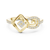 Rose Gold Diamond Ring with Modern Geometric Design