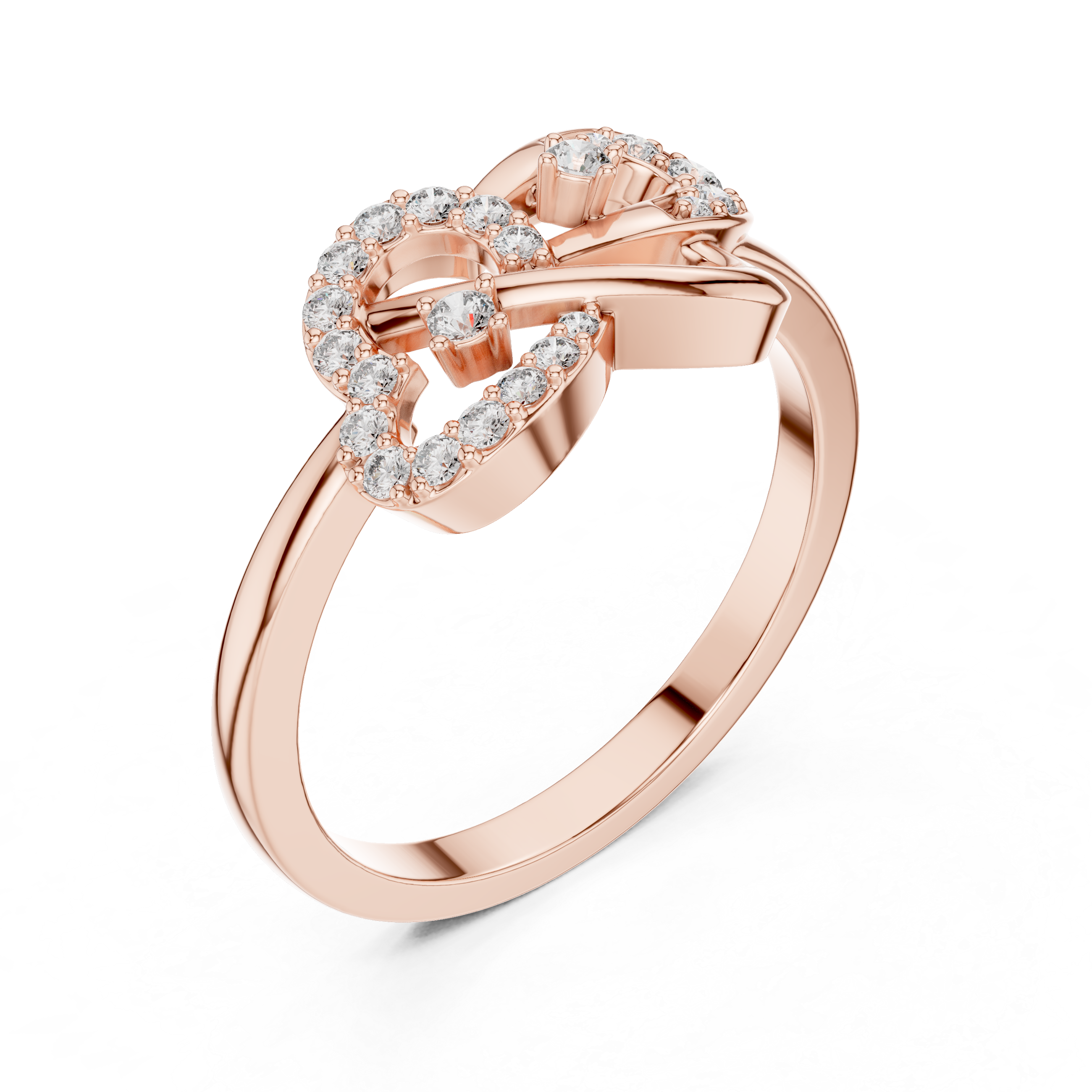 Stylized Infinity-Inspired Yellow Gold Diamond Ring
