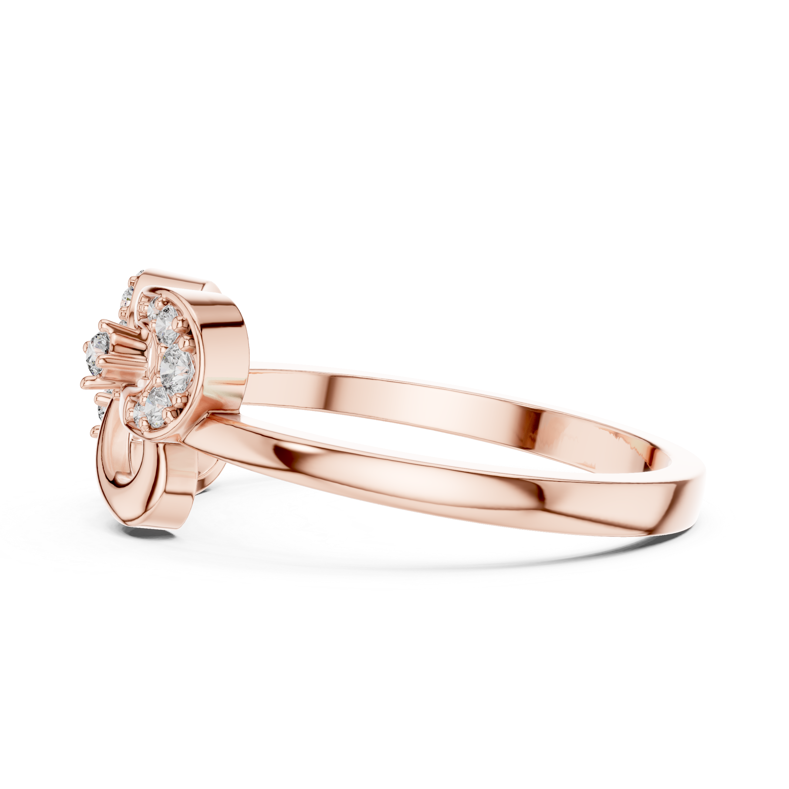 Stylized Infinity-Inspired Yellow Gold Diamond Ring