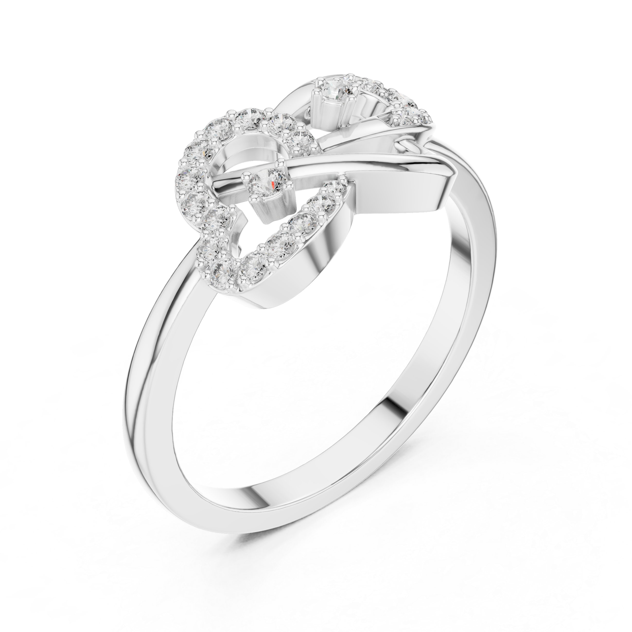 Stylized Infinity-Inspired Yellow Gold Diamond Ring