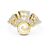 Yellow Gold Ring Featuring Bold, Abstract Diamond-Studded Shapes