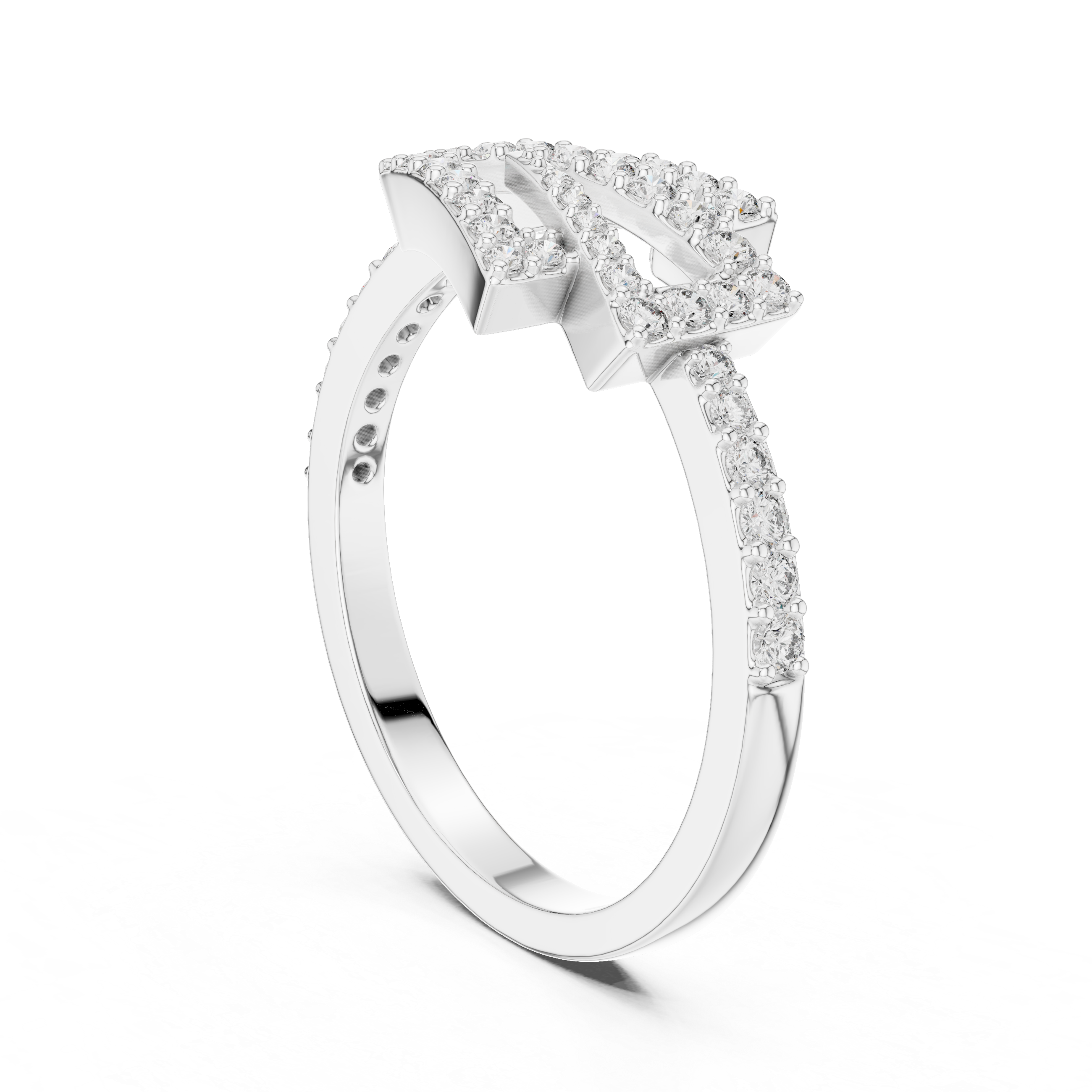 Rose Gold Diamond Chevron Ring