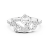 Rose Gold Diamond Floral Swirl Ring