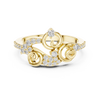 Rose Gold Diamond Floral Swirl Ring