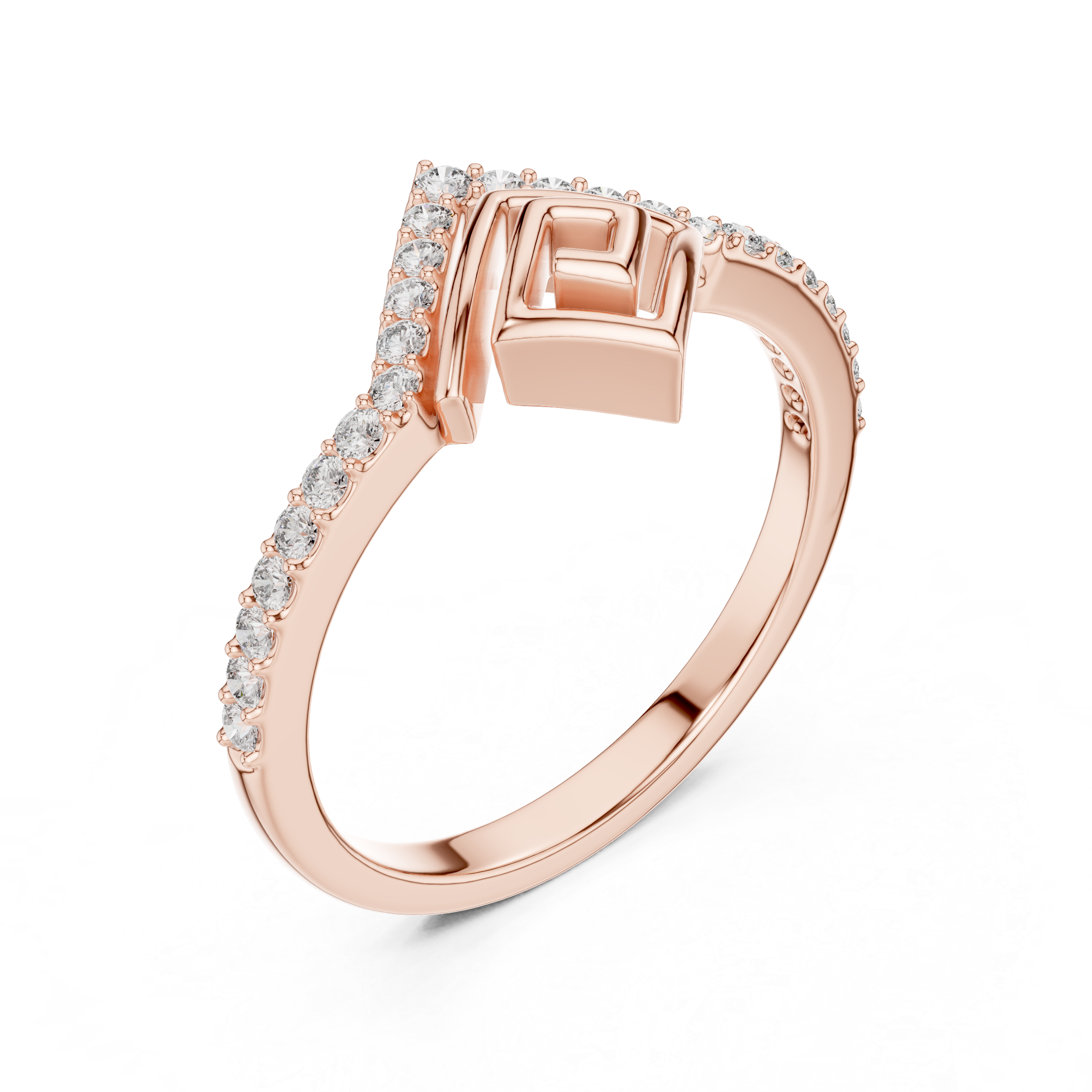 Geometric Diamond Illusion Ring