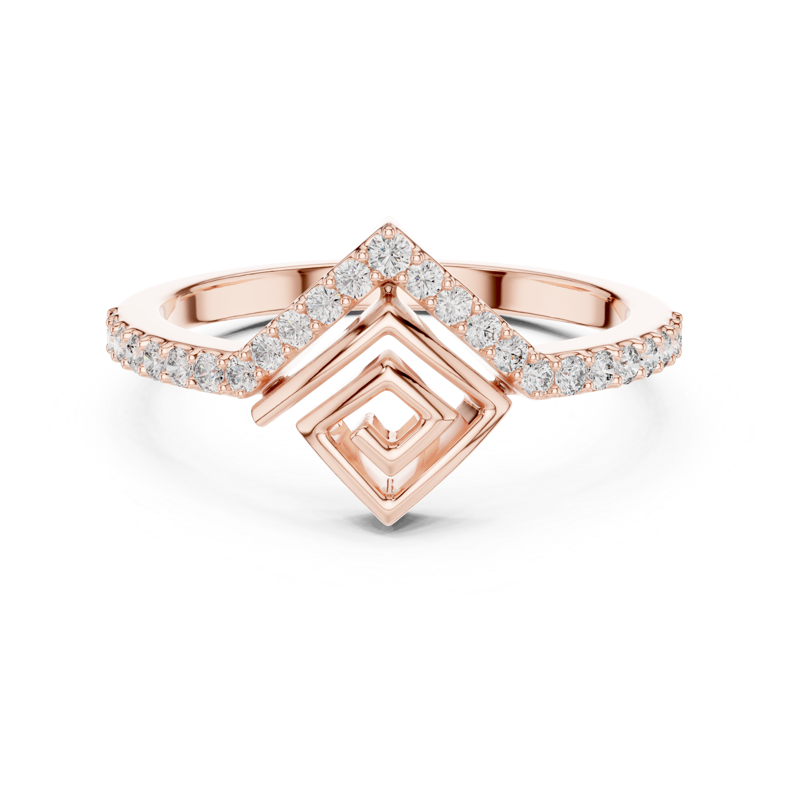 Geometric Diamond Illusion Ring