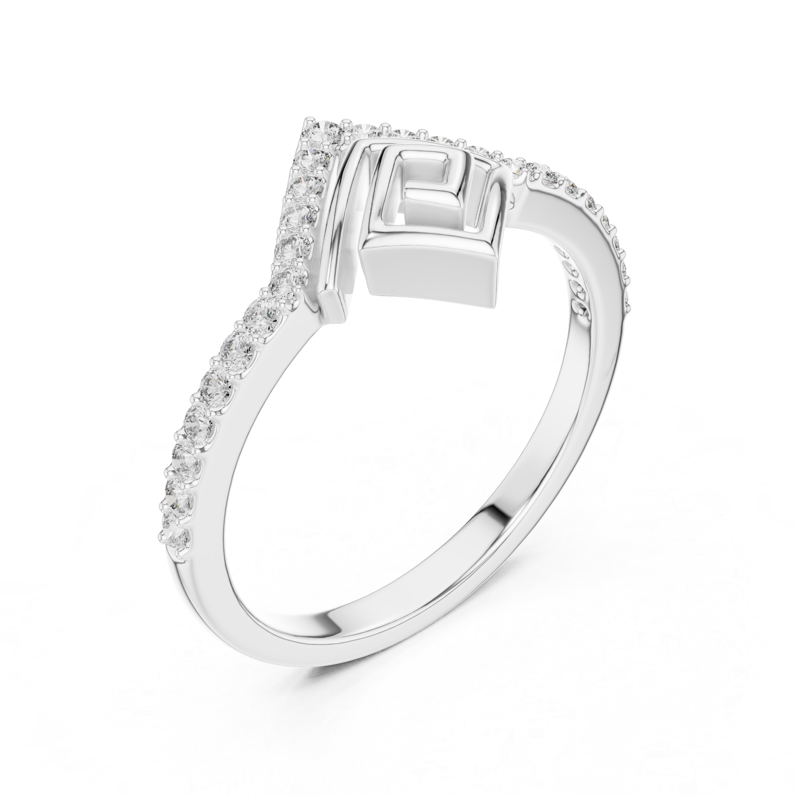 Geometric Diamond Illusion Ring