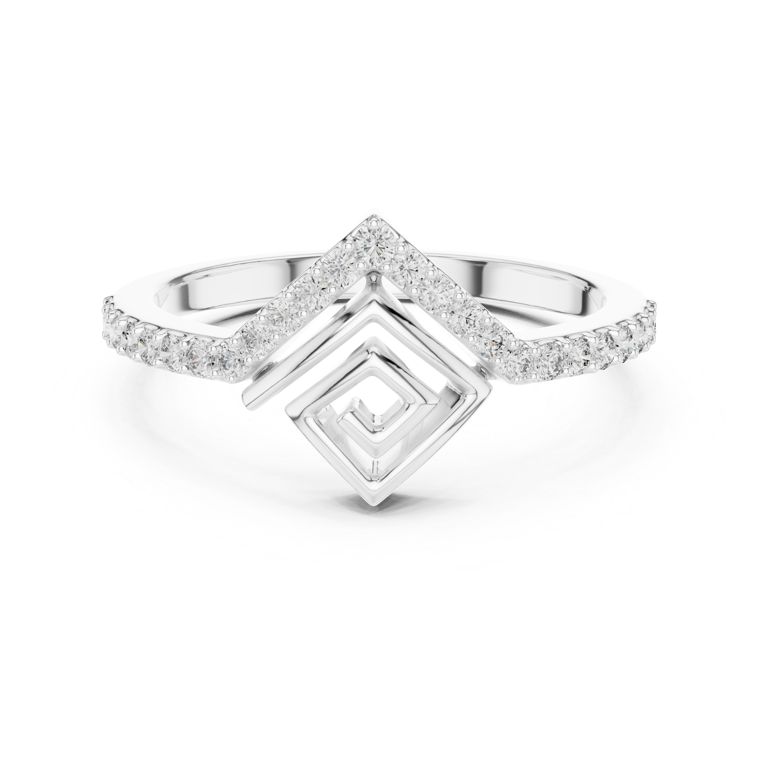 Geometric Diamond Illusion Ring