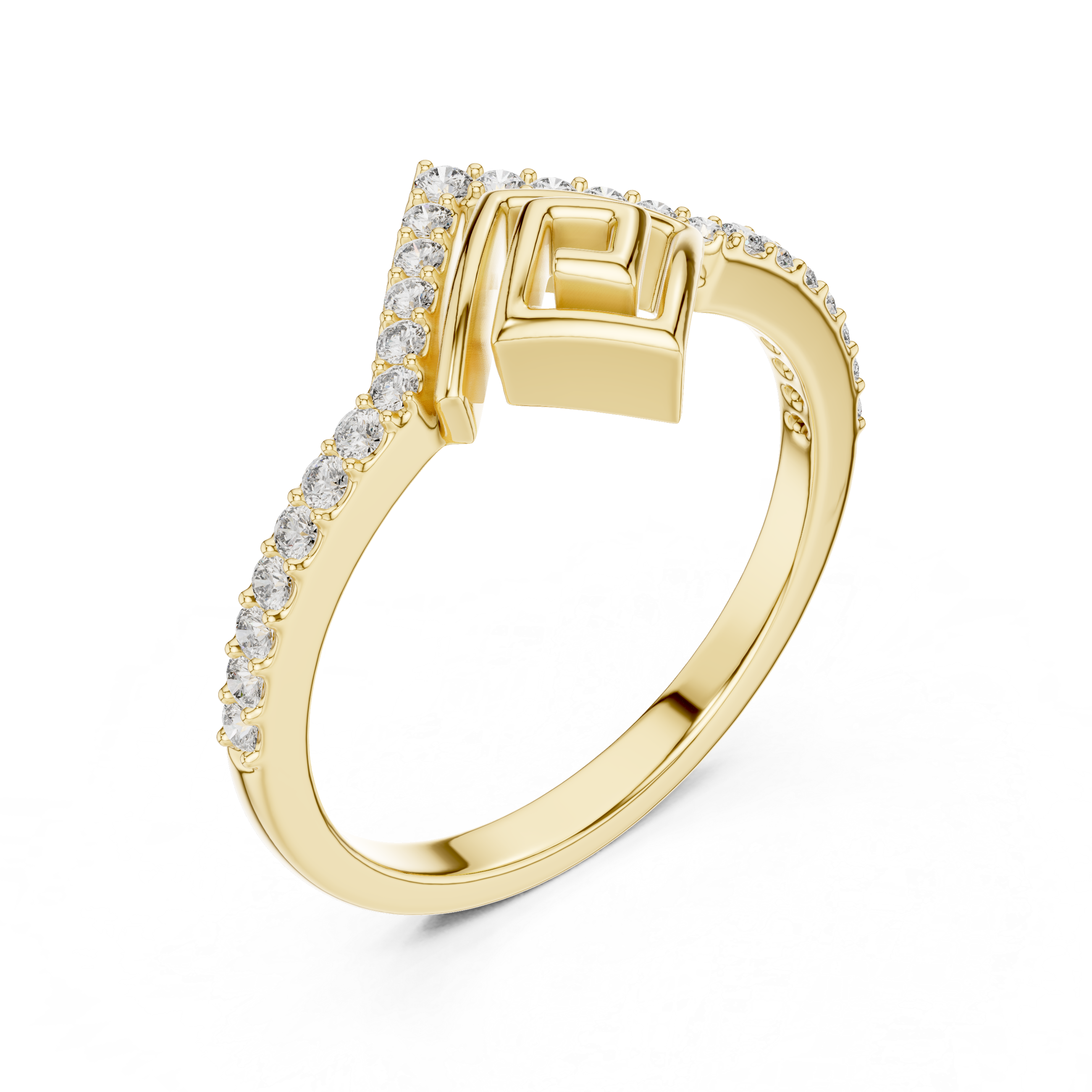 Geometric Diamond Illusion Ring