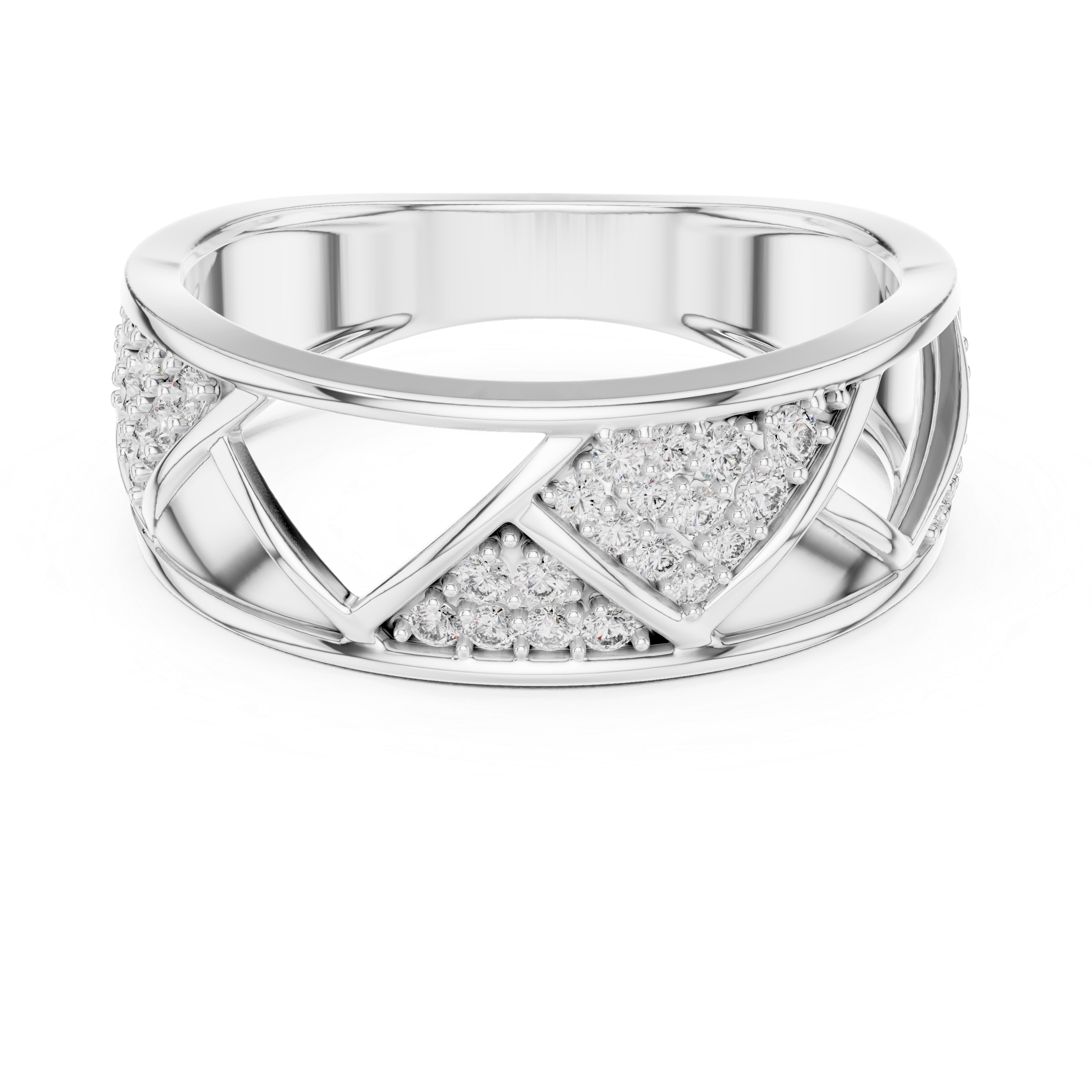 Golden Criss-Cross Diamond Band