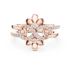 Sparkling Floral Vine Rose Gold Ring
