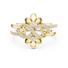 Sparkling Floral Vine Rose Gold Ring