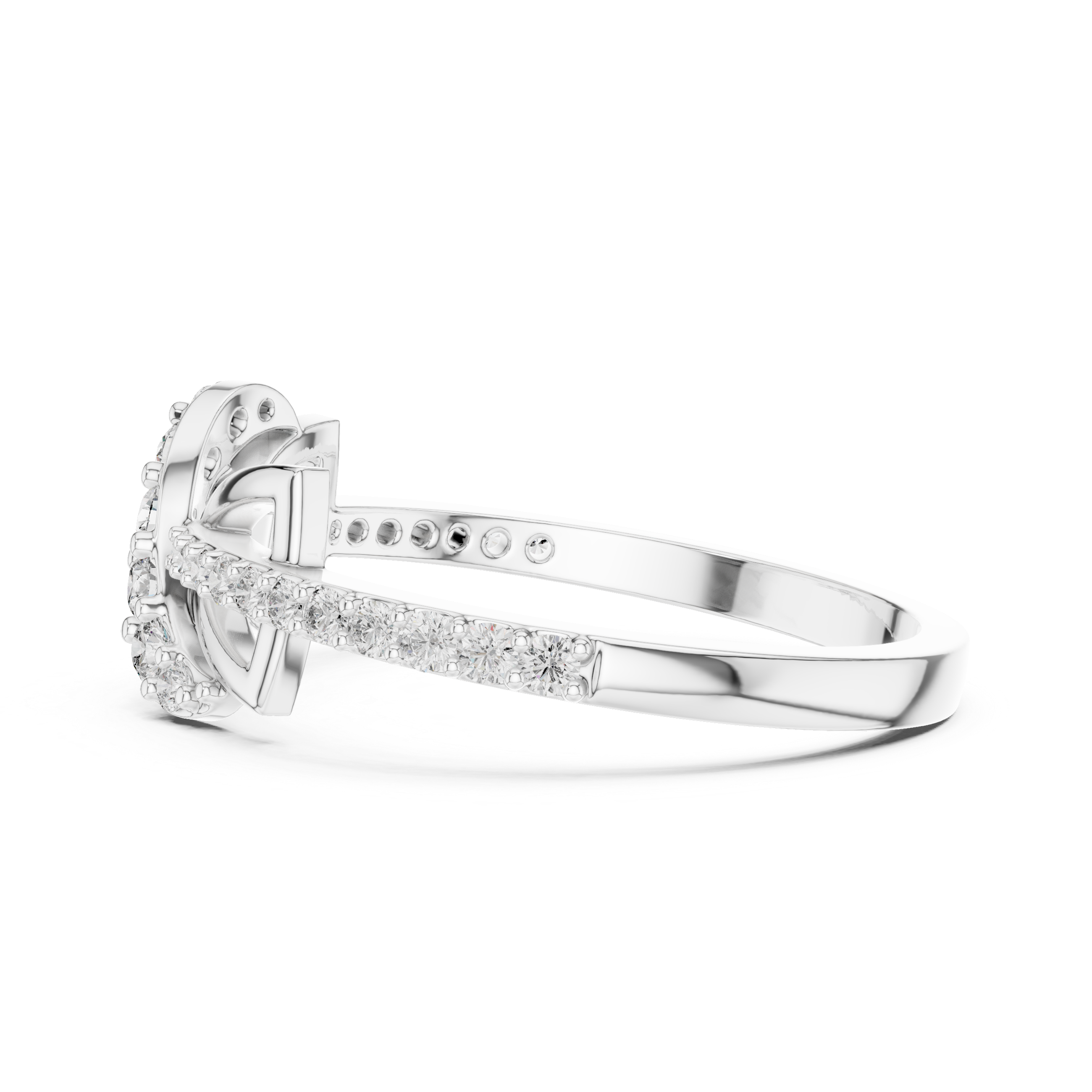 Delicate Diamond-Encrusted Leaf Gold Ring