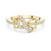 Delicate Diamond-Encrusted Leaf Gold Ring