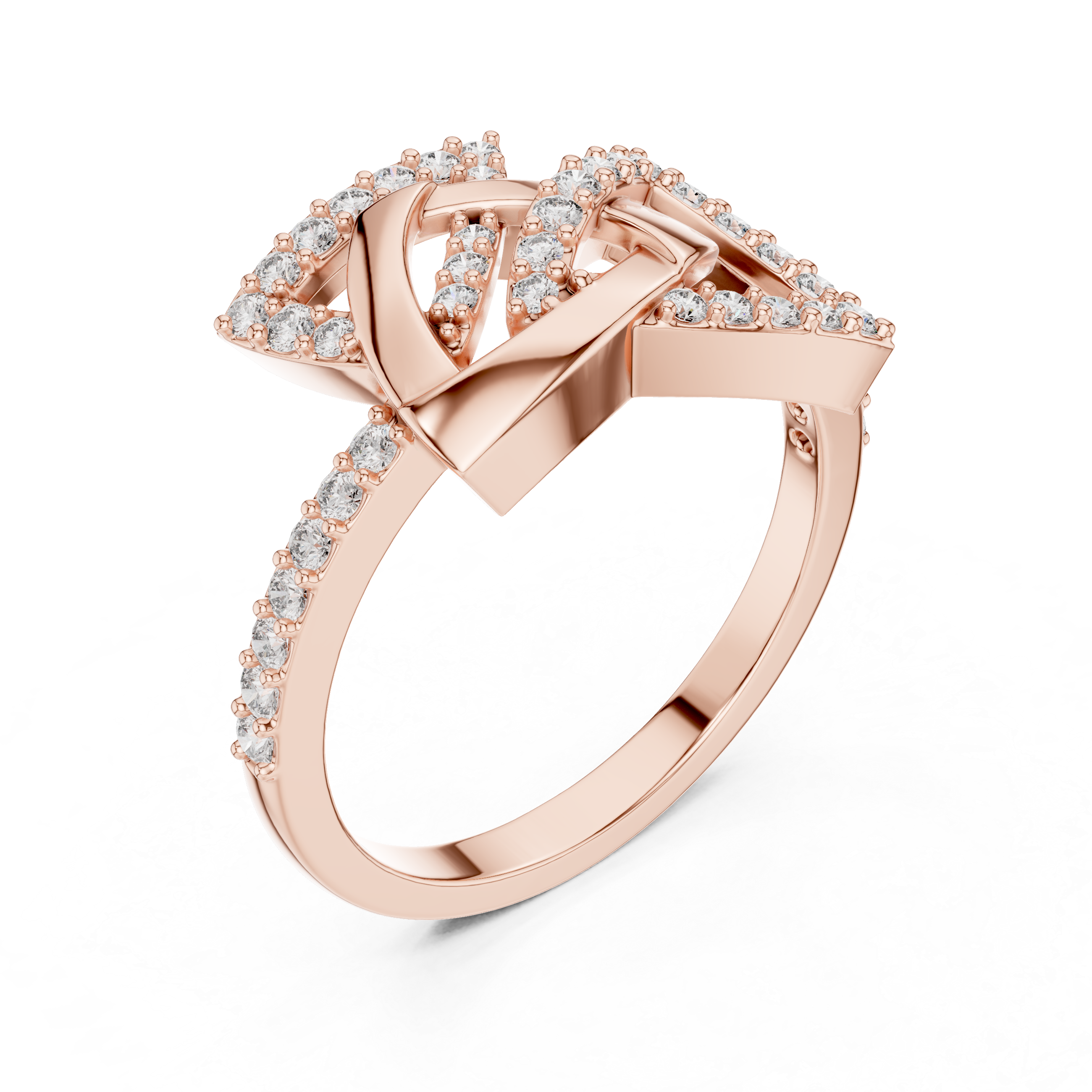 Unique Yellow Gold and Diamond Fashion Ring