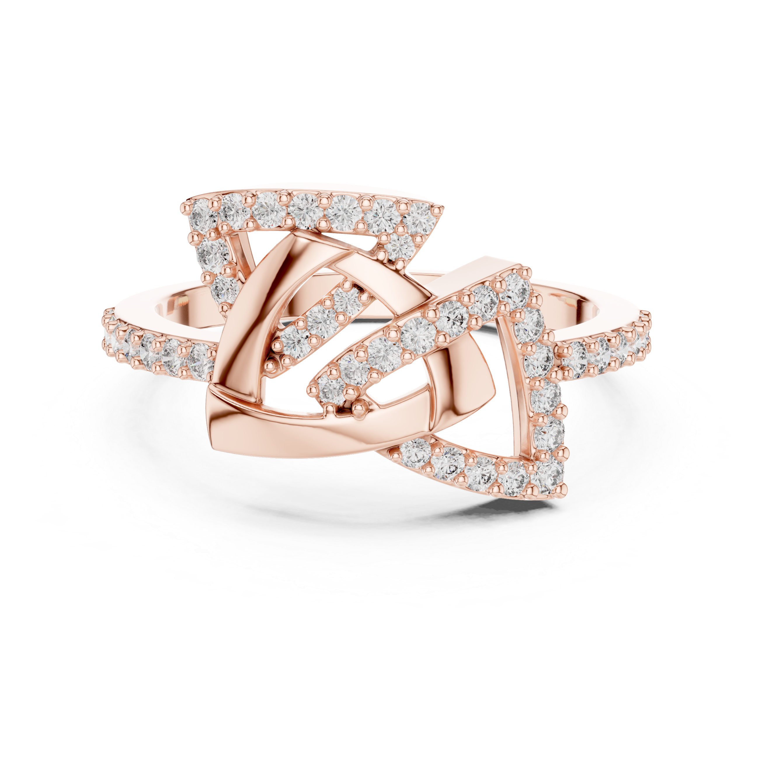 Unique Yellow Gold and Diamond Fashion Ring