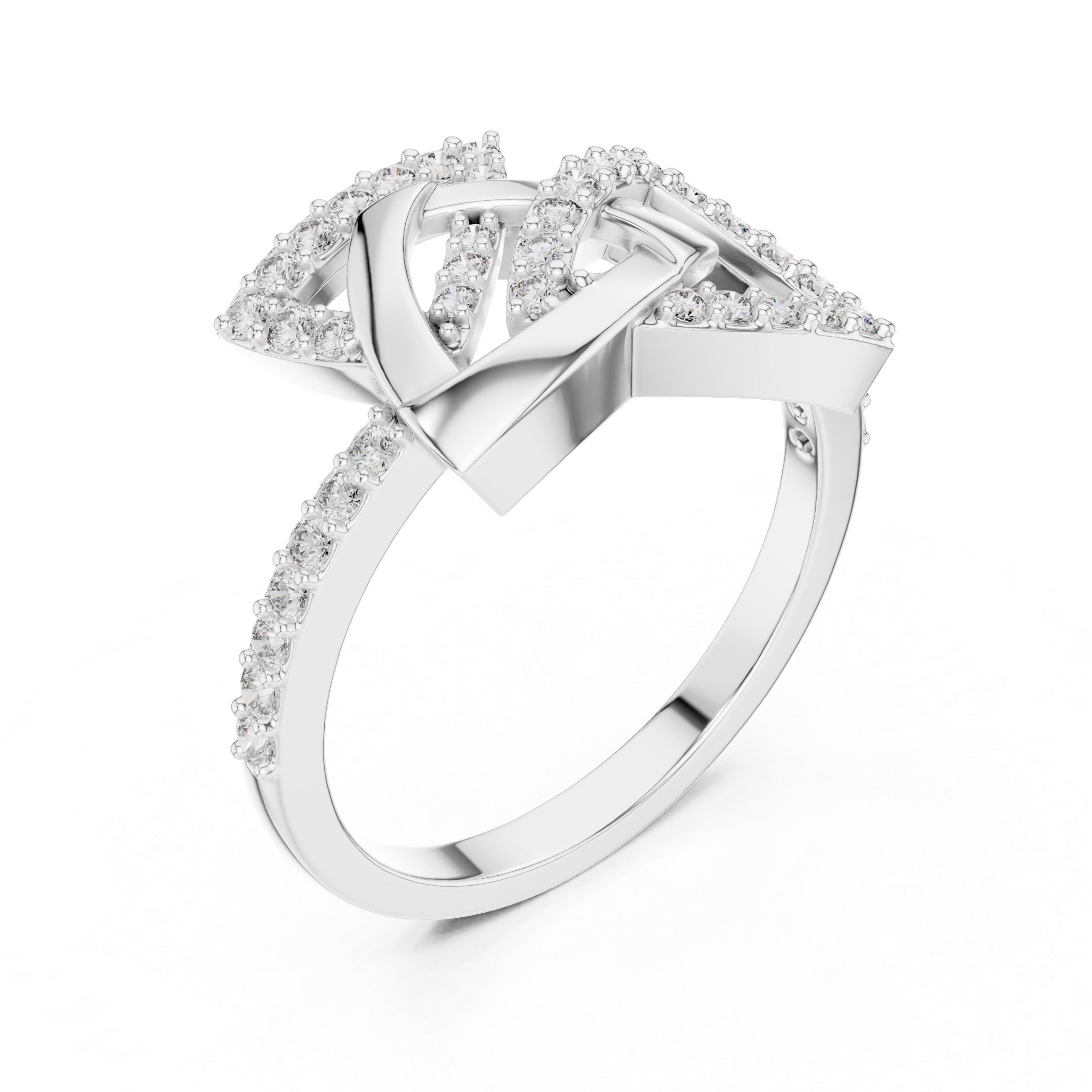 Unique Yellow Gold and Diamond Fashion Ring