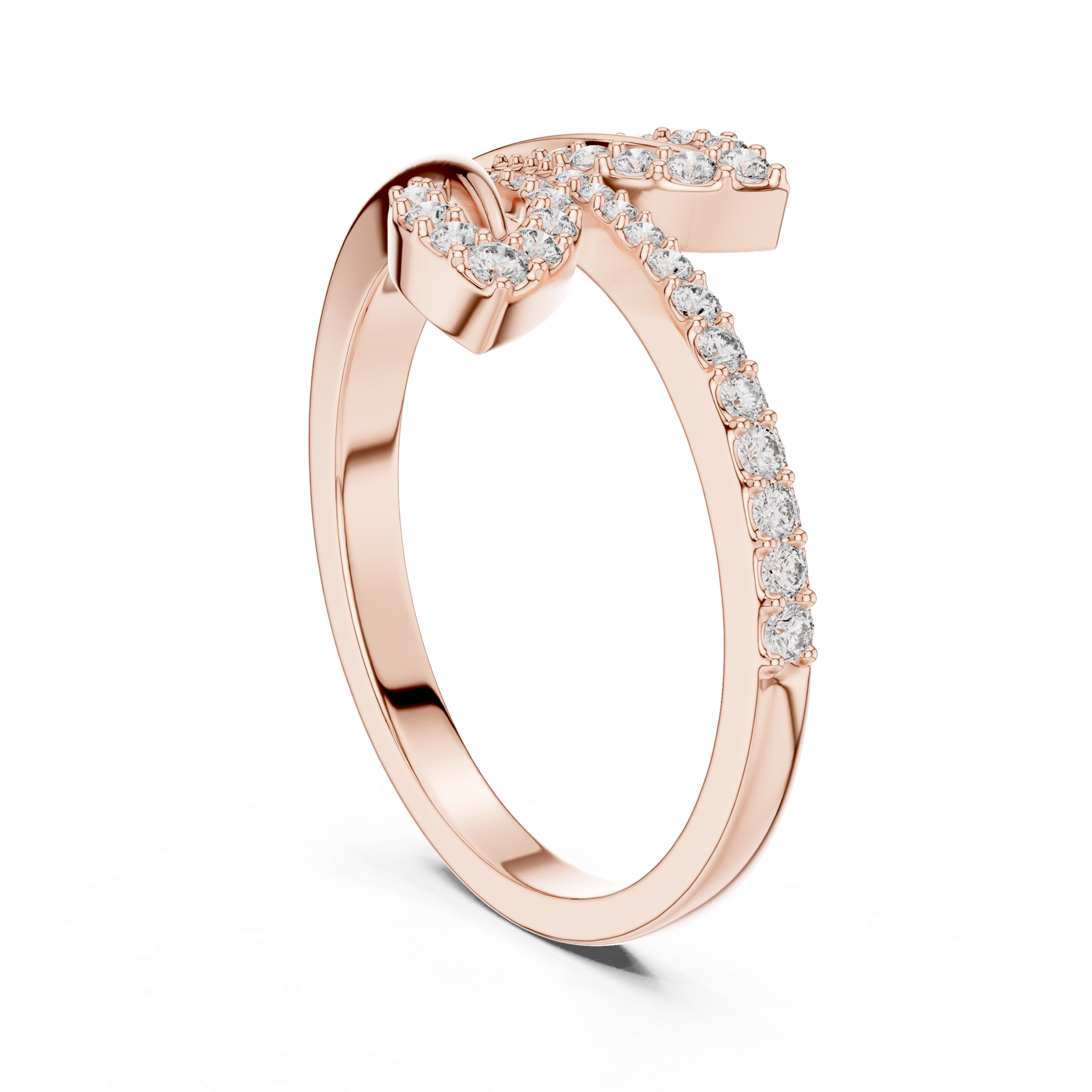 Glowing Horizon Leaf and Diamond Ring