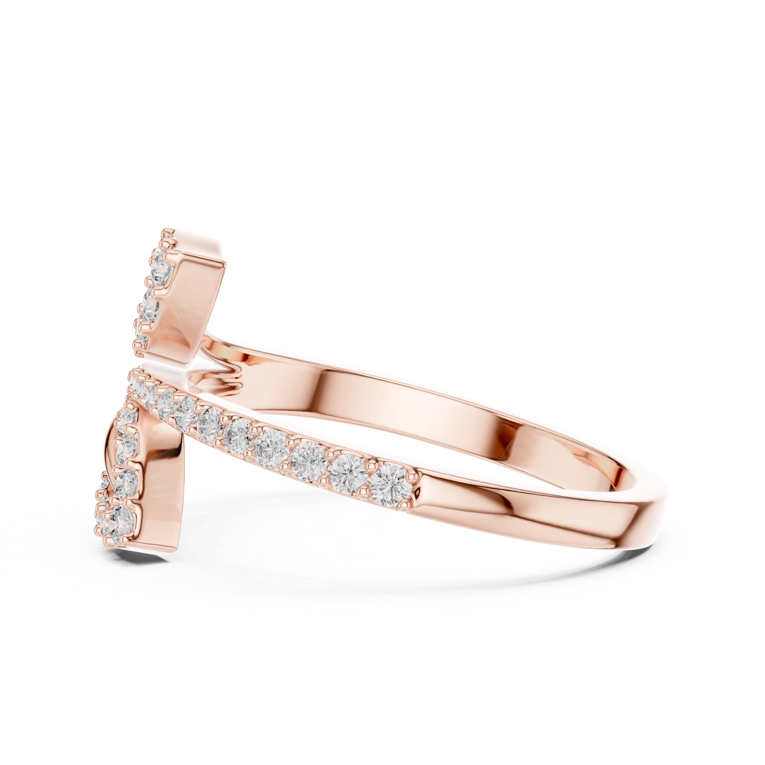Glowing Horizon Leaf and Diamond Ring