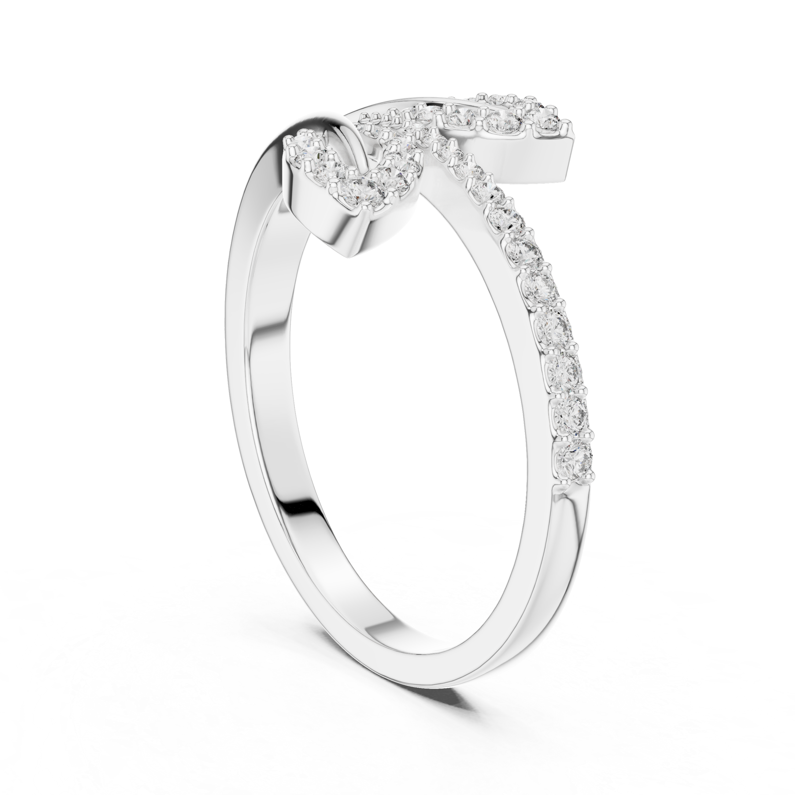 Glowing Horizon Leaf and Diamond Ring