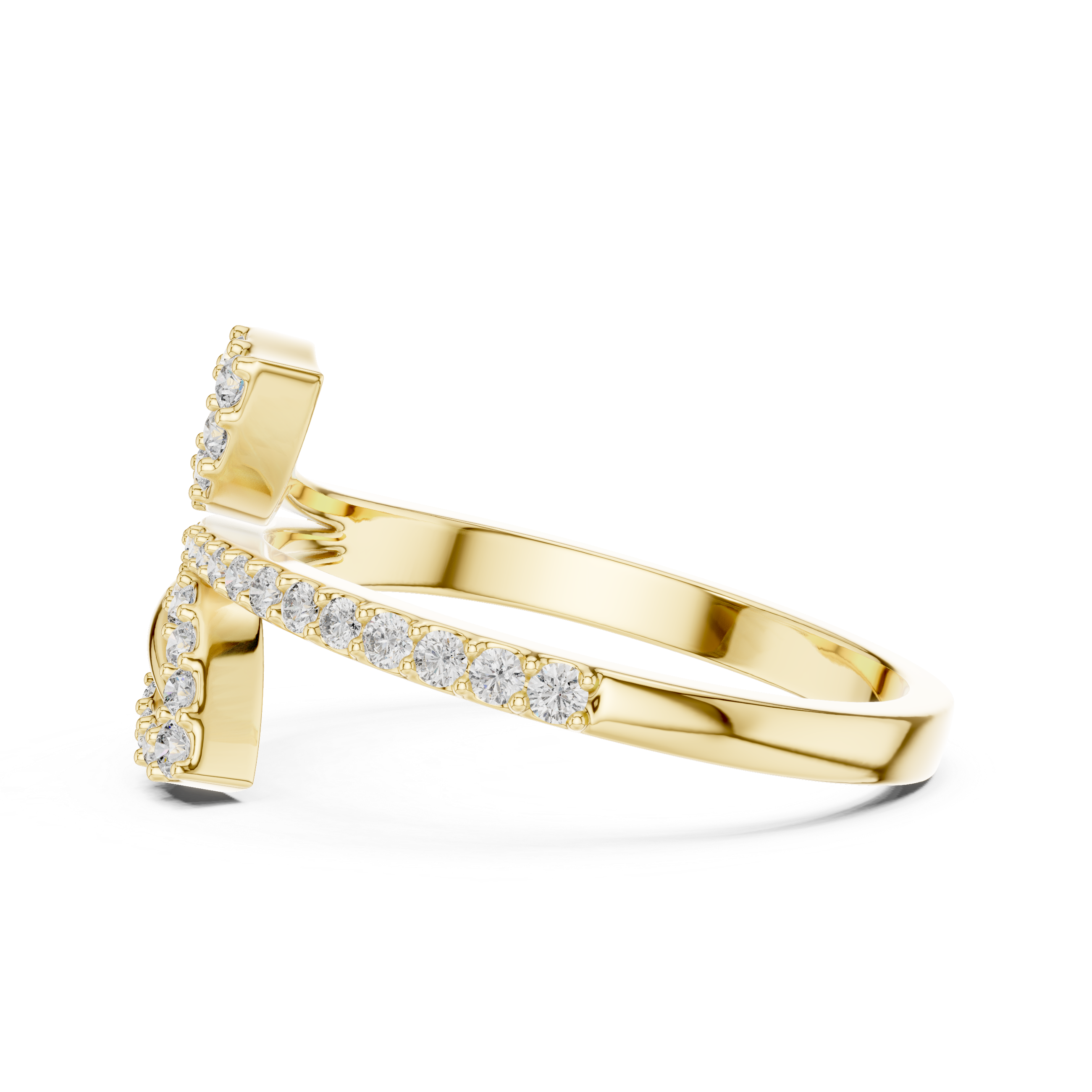 Glowing Horizon Leaf and Diamond Ring