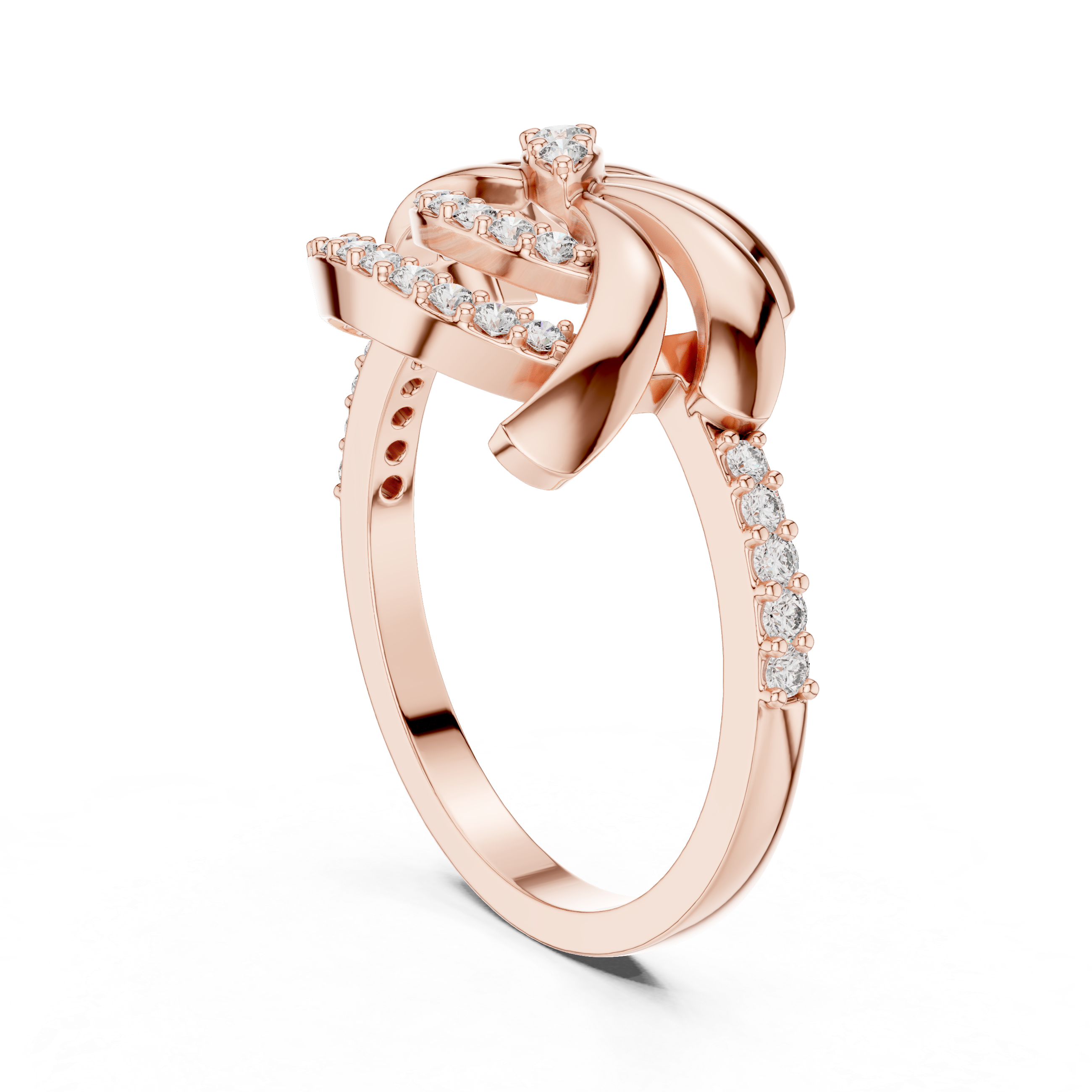 Sparkling Ribbon Loop Statement Ring