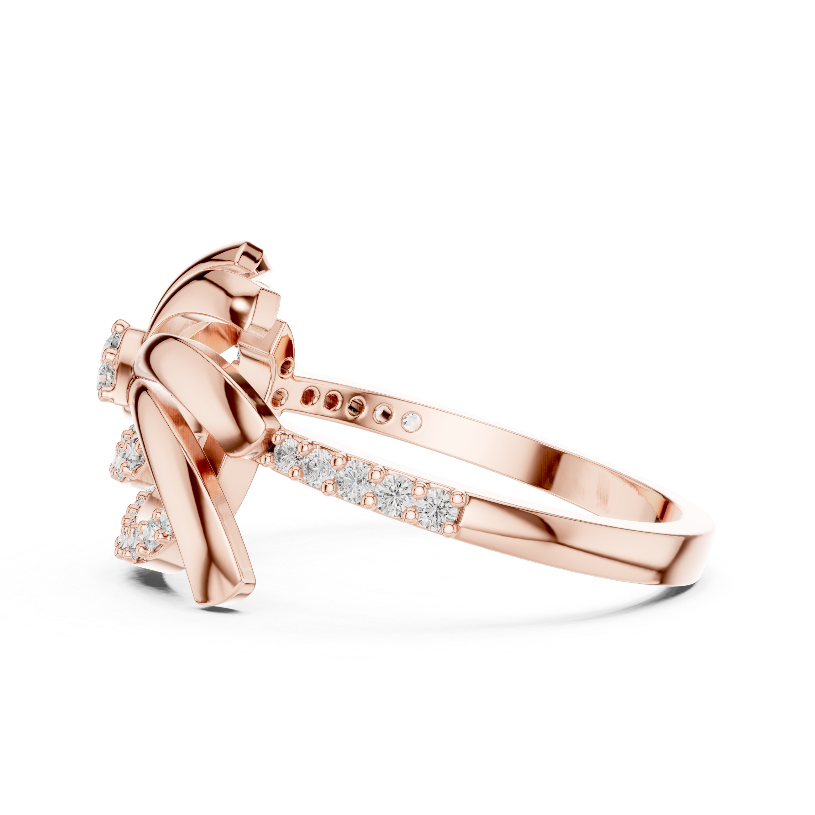 Sparkling Ribbon Loop Statement Ring