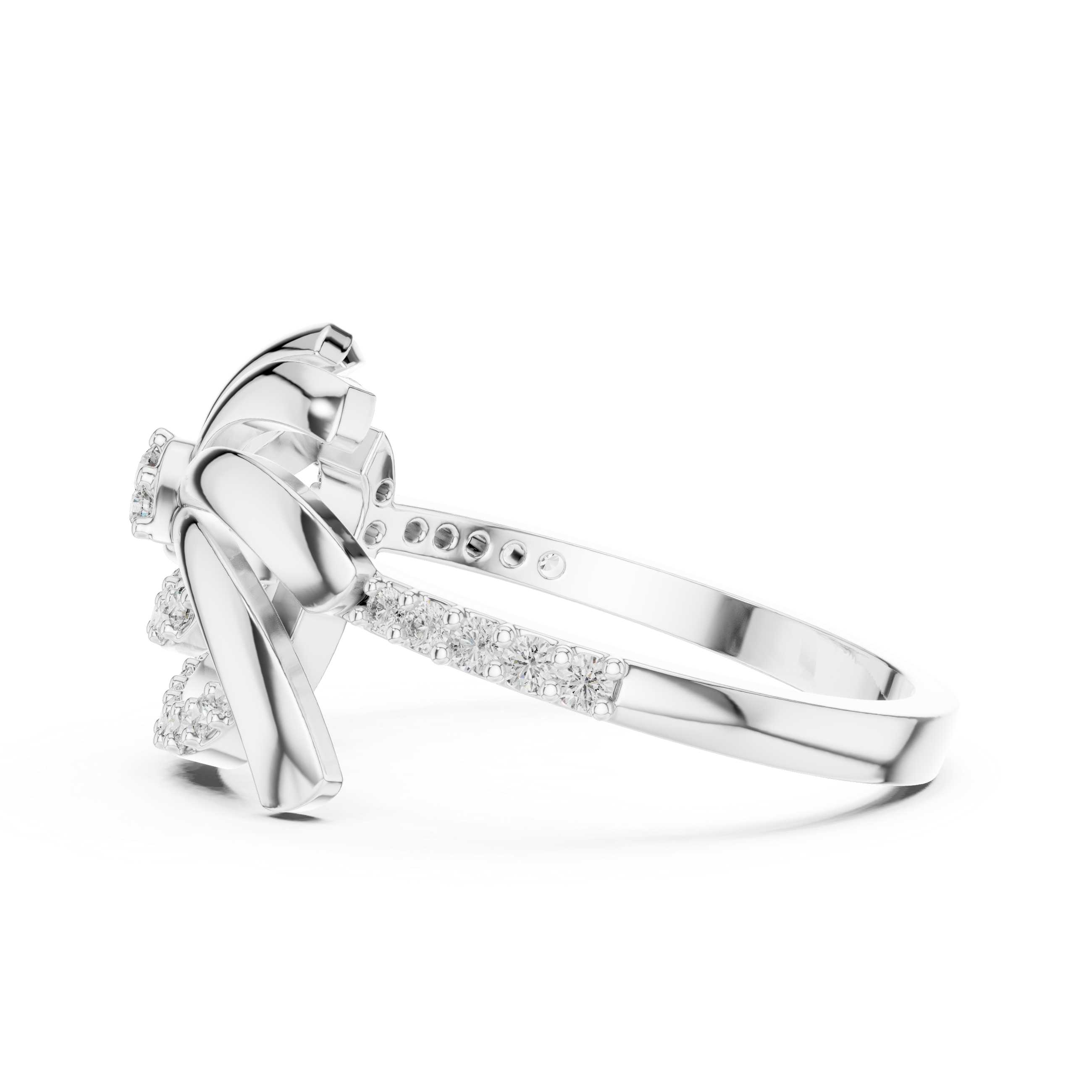 Sparkling Ribbon Loop Statement Ring