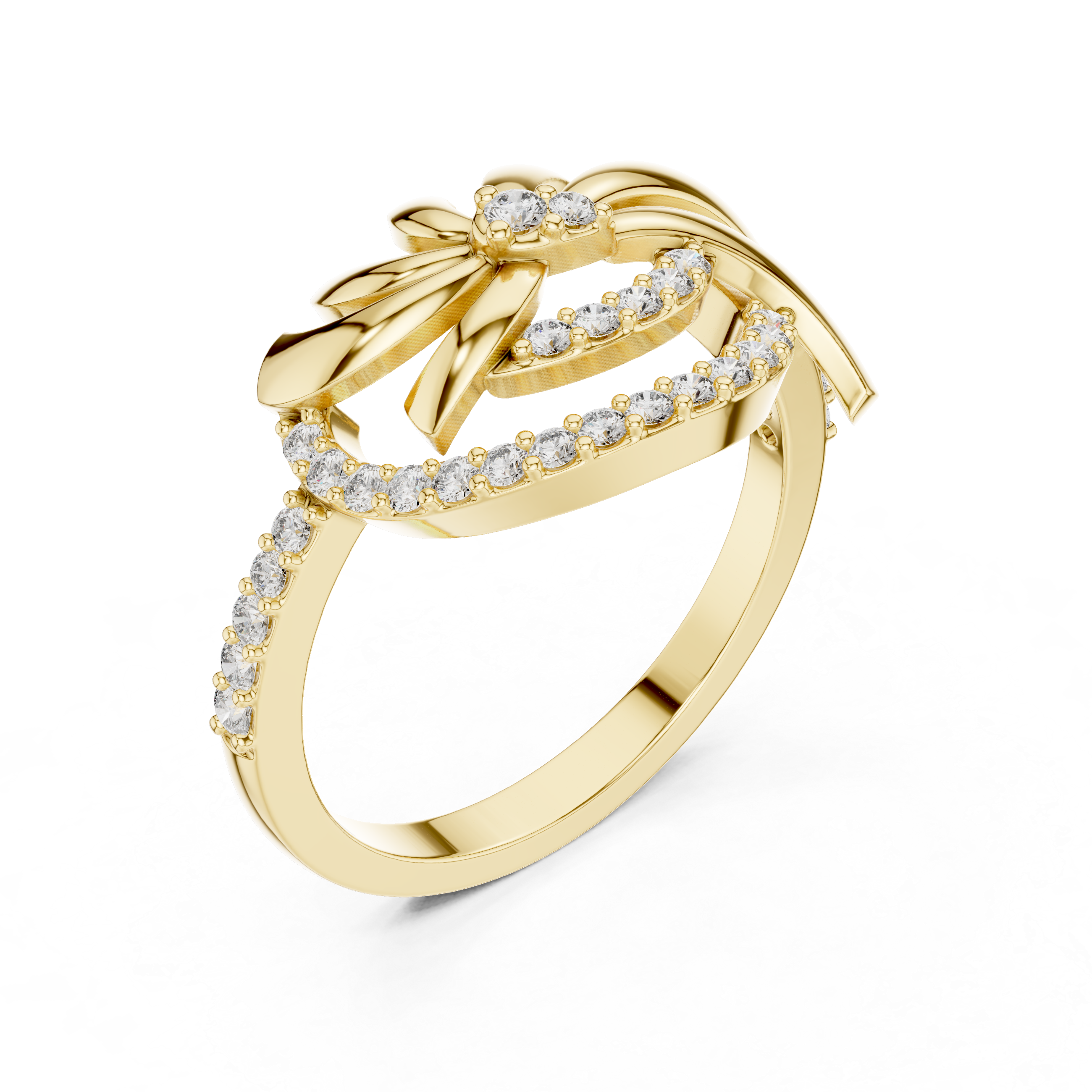 Sparkling Ribbon Loop Statement Ring