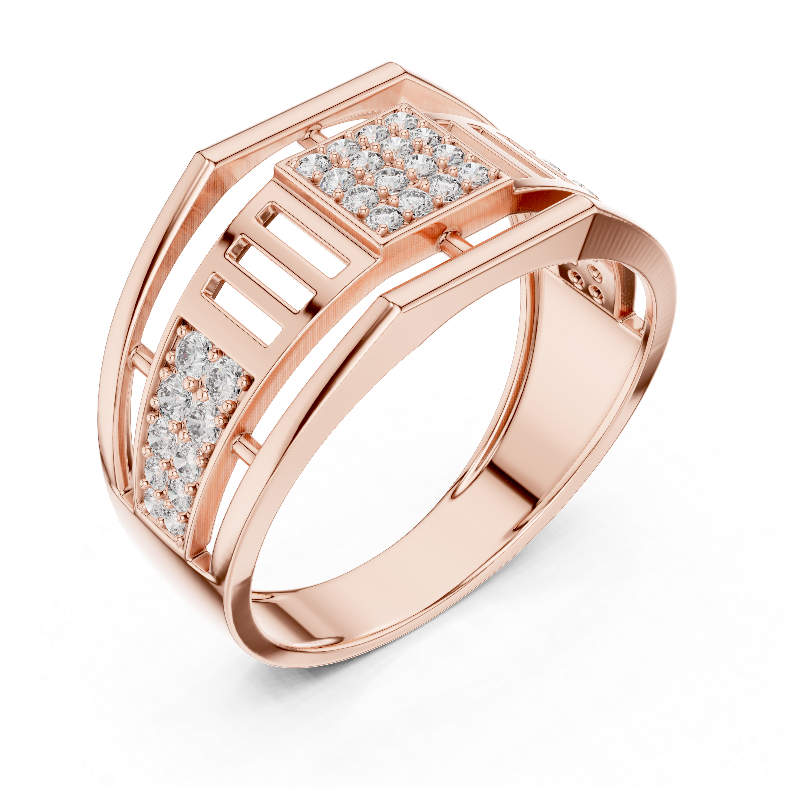 Imperial Grid Diamond Ring