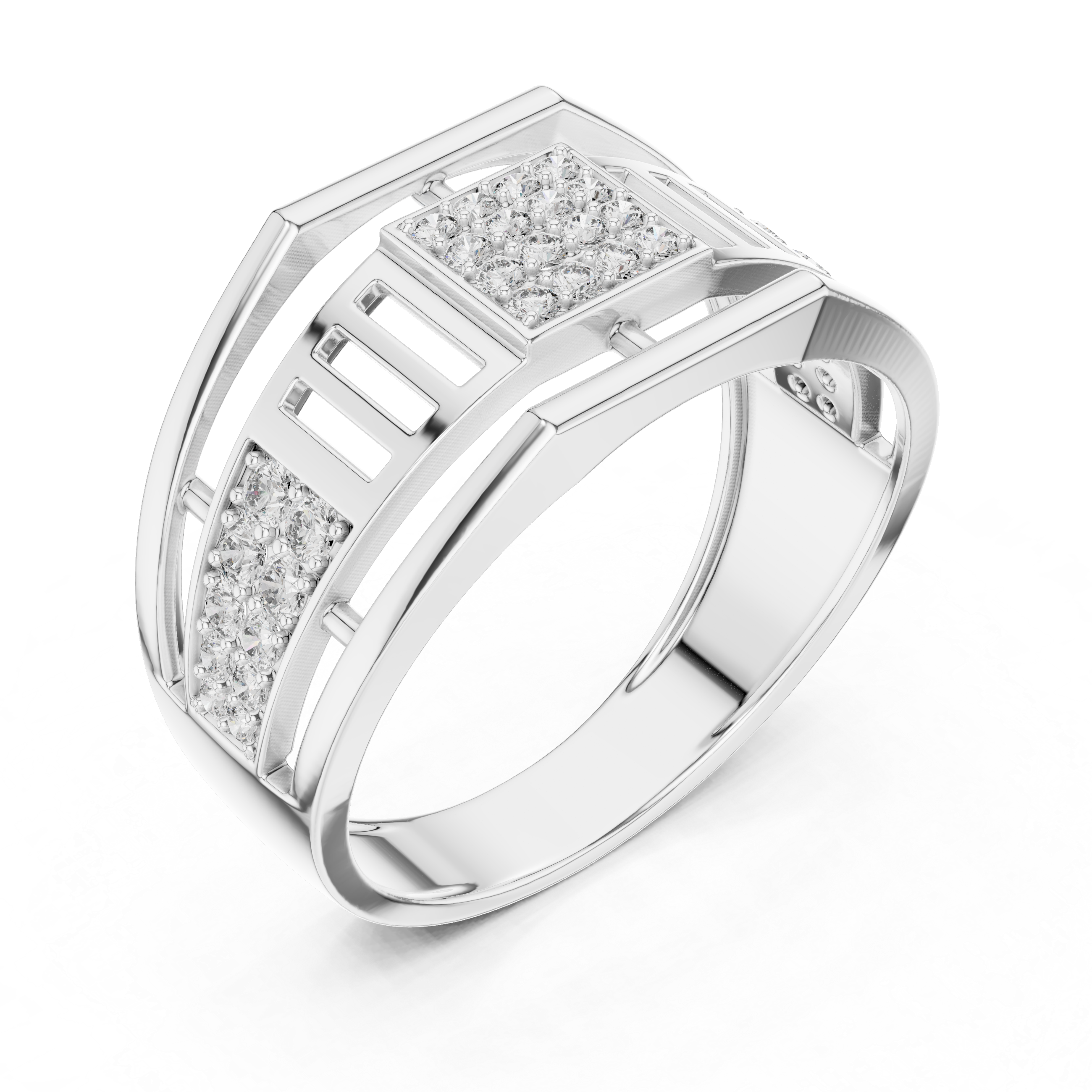 Imperial Grid Diamond Ring