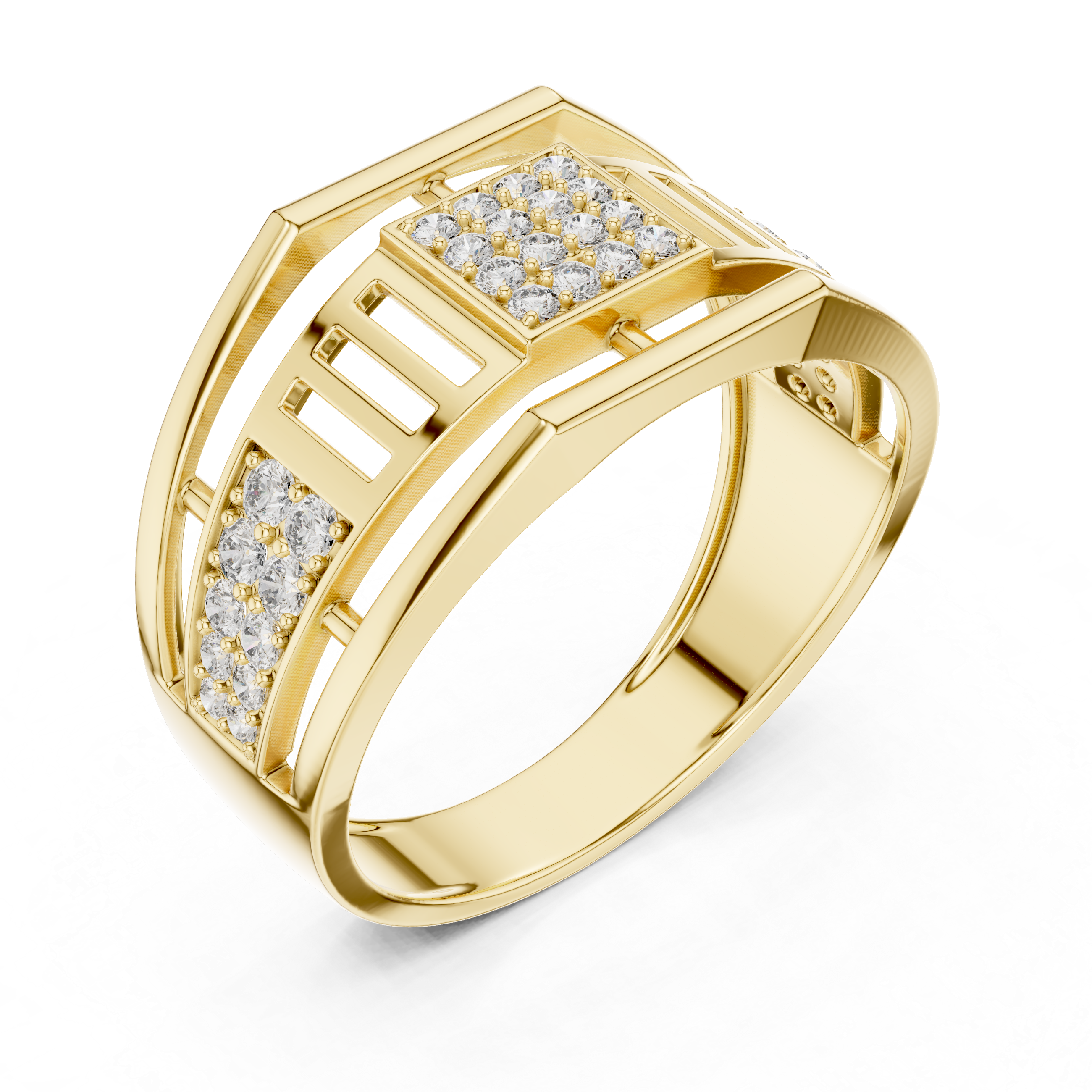 Imperial Grid Diamond Ring