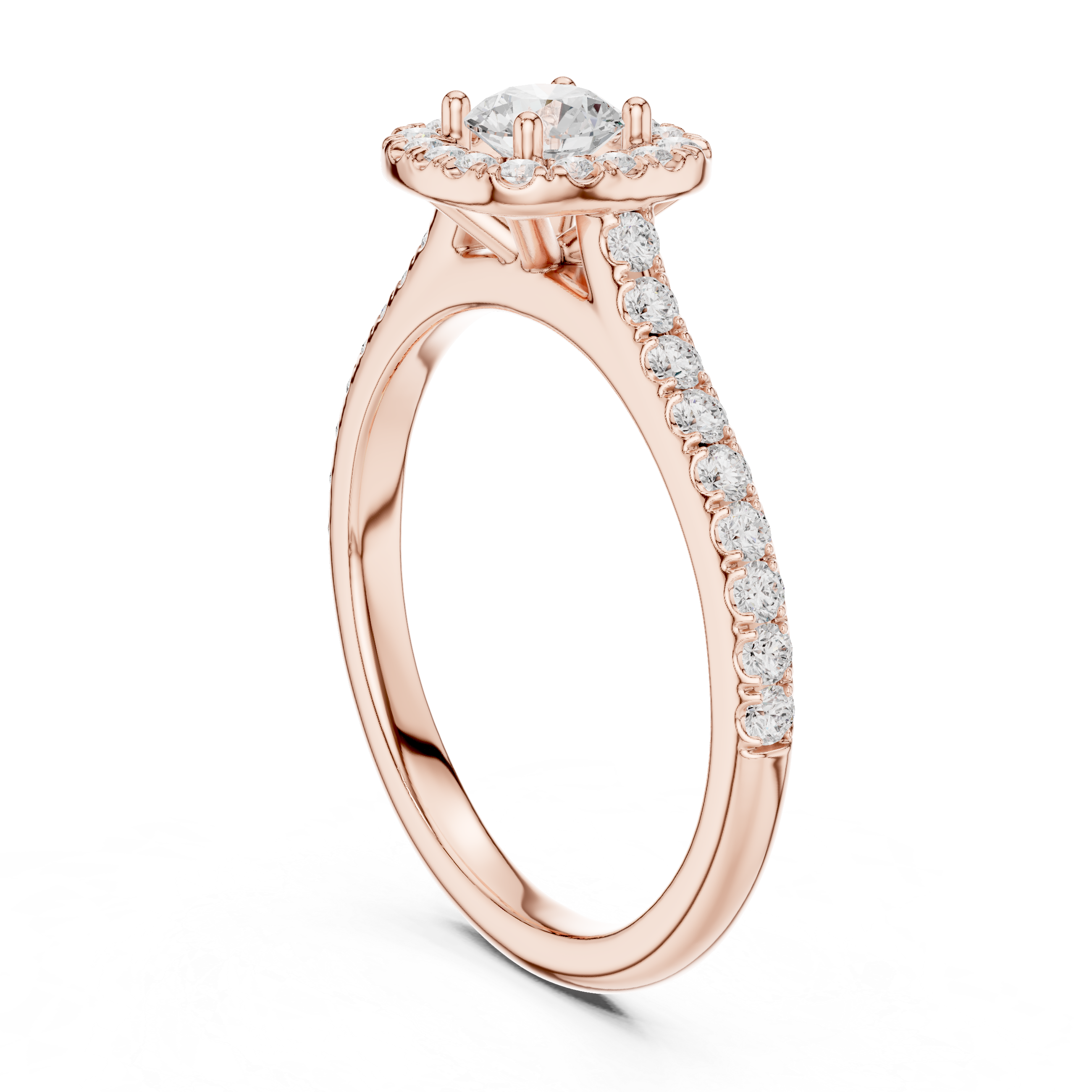 Shimmering Pave Halo Diamond Ring