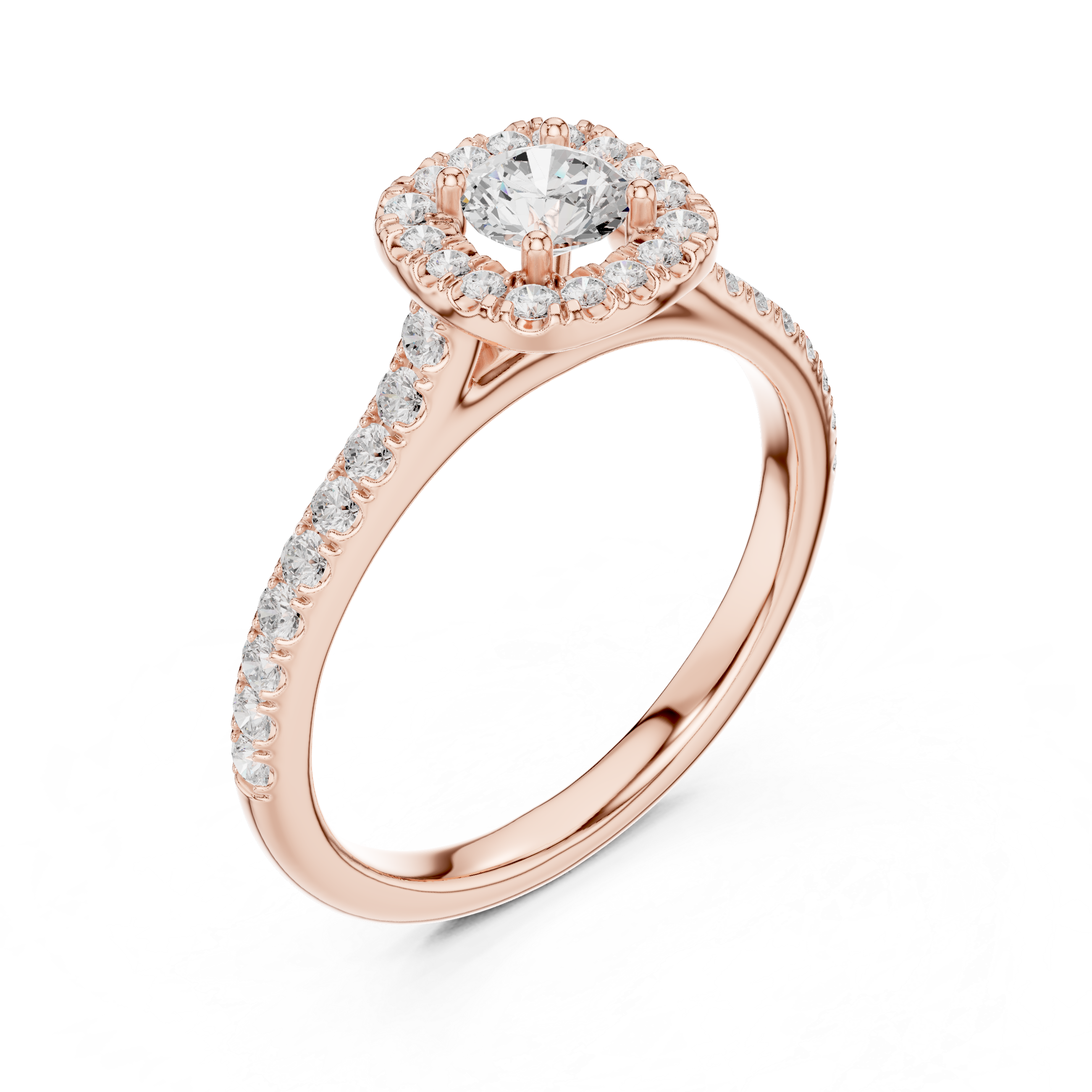 Shimmering Pave Halo Diamond Ring