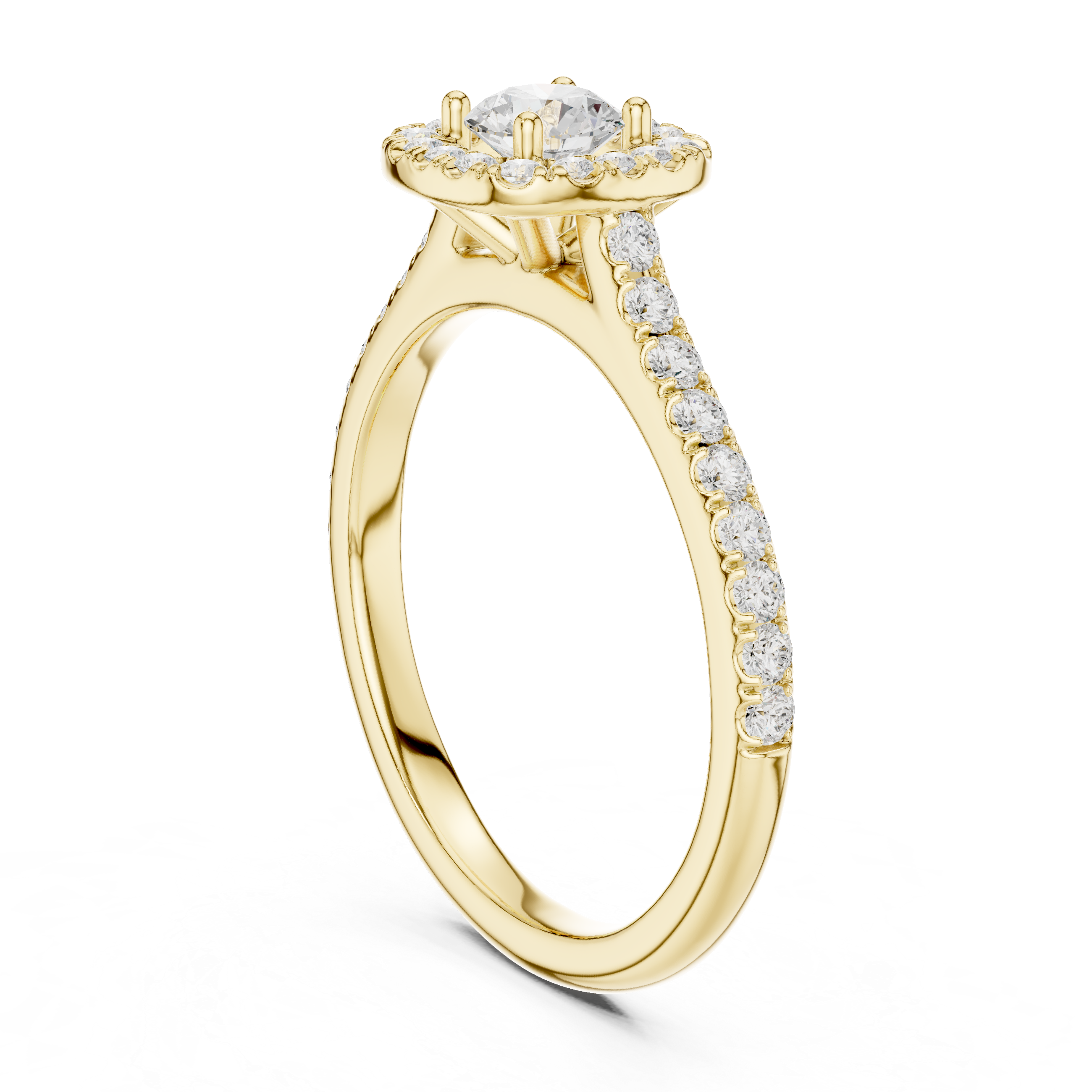 Shimmering Pave Halo Diamond Ring