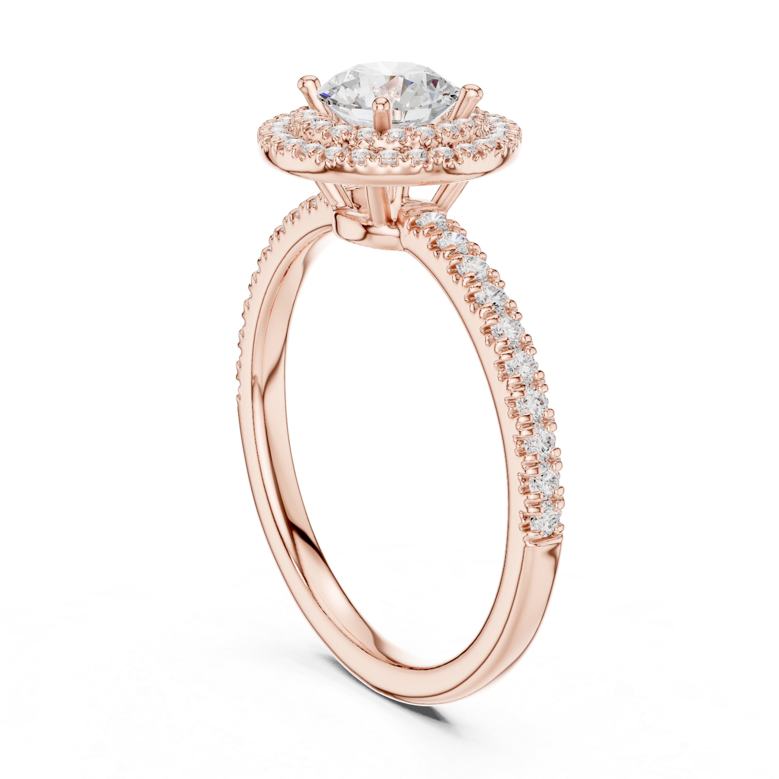 Celestial Glow Diamond Halo Engagement Ring