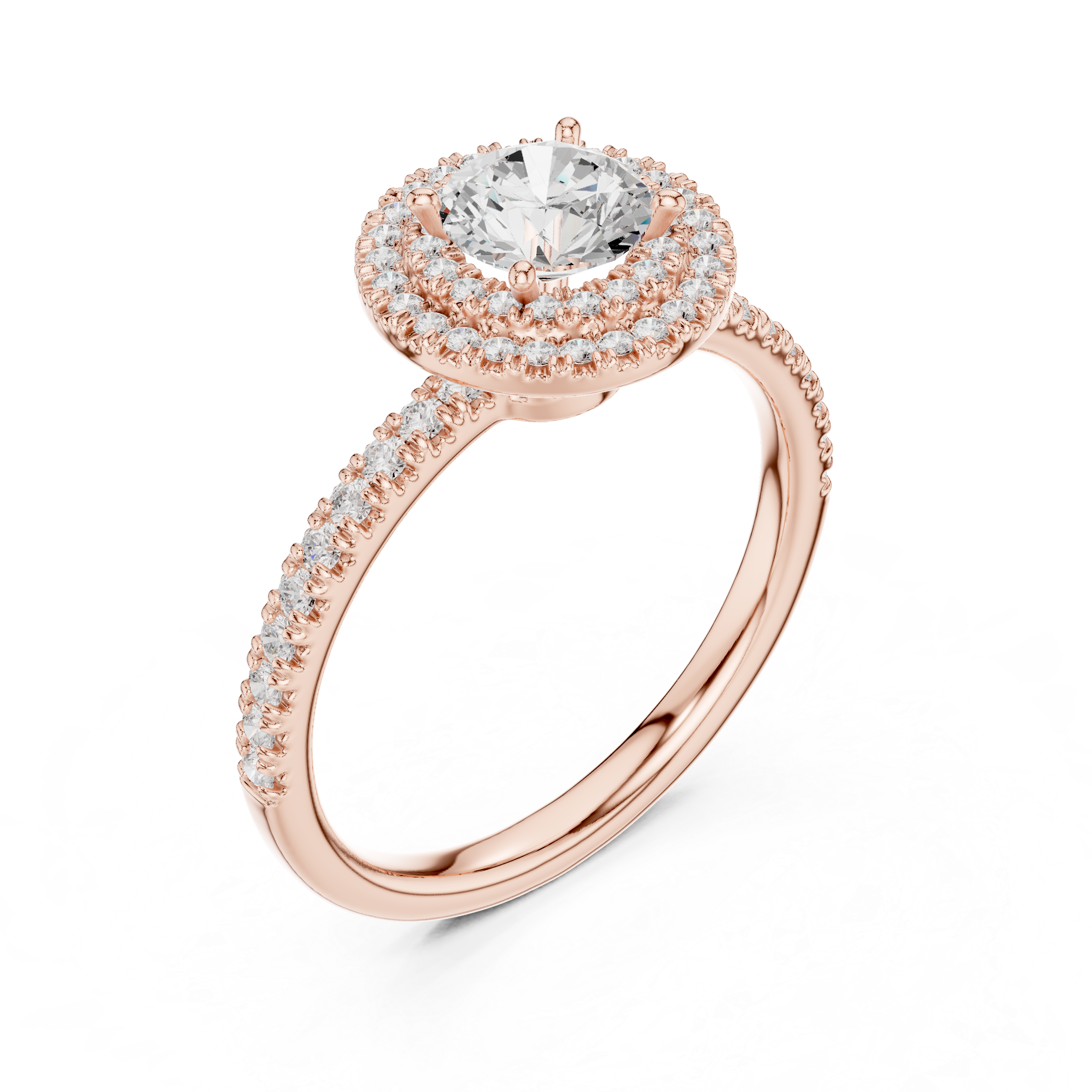 Celestial Glow Diamond Halo Engagement Ring