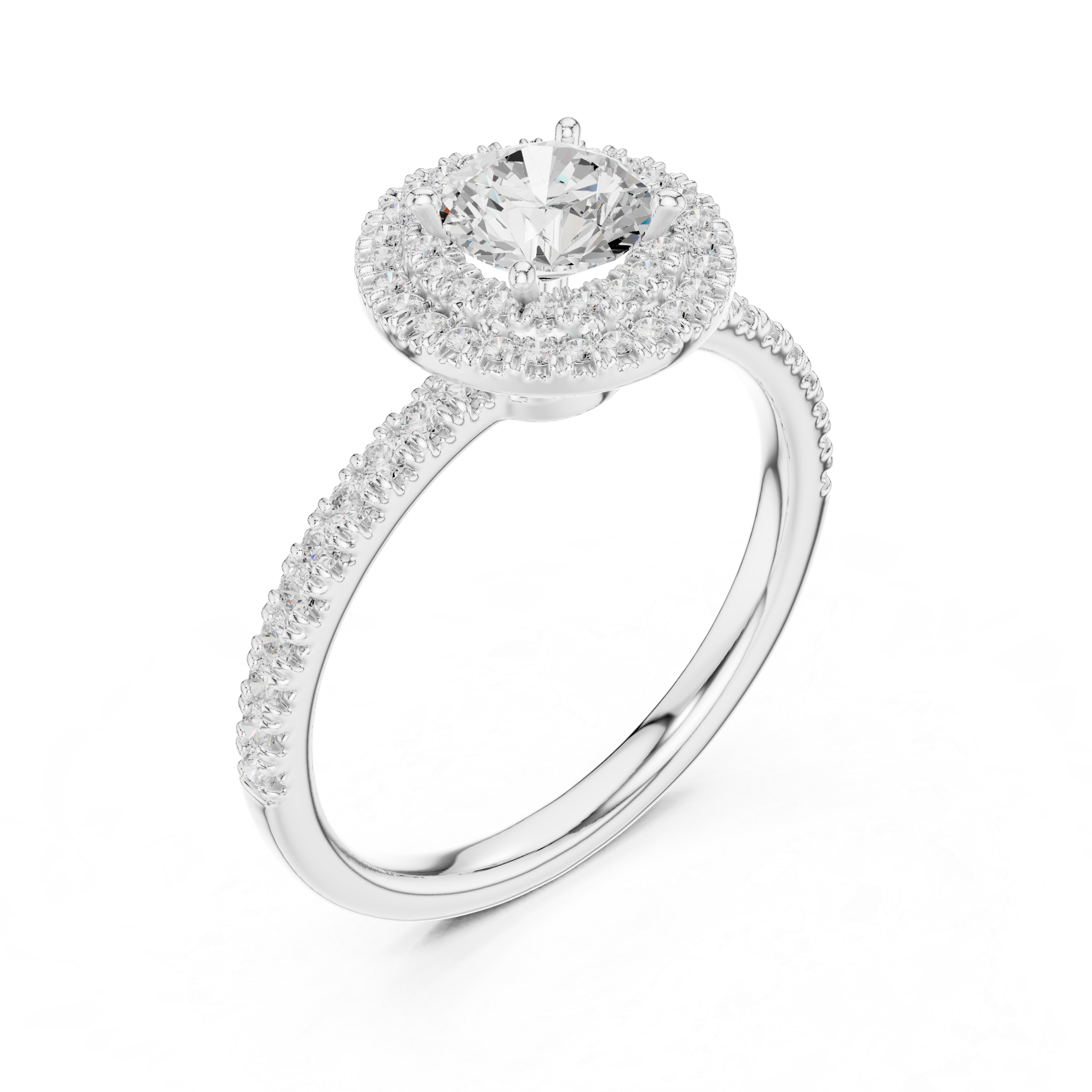 Celestial Glow Diamond Halo Engagement Ring