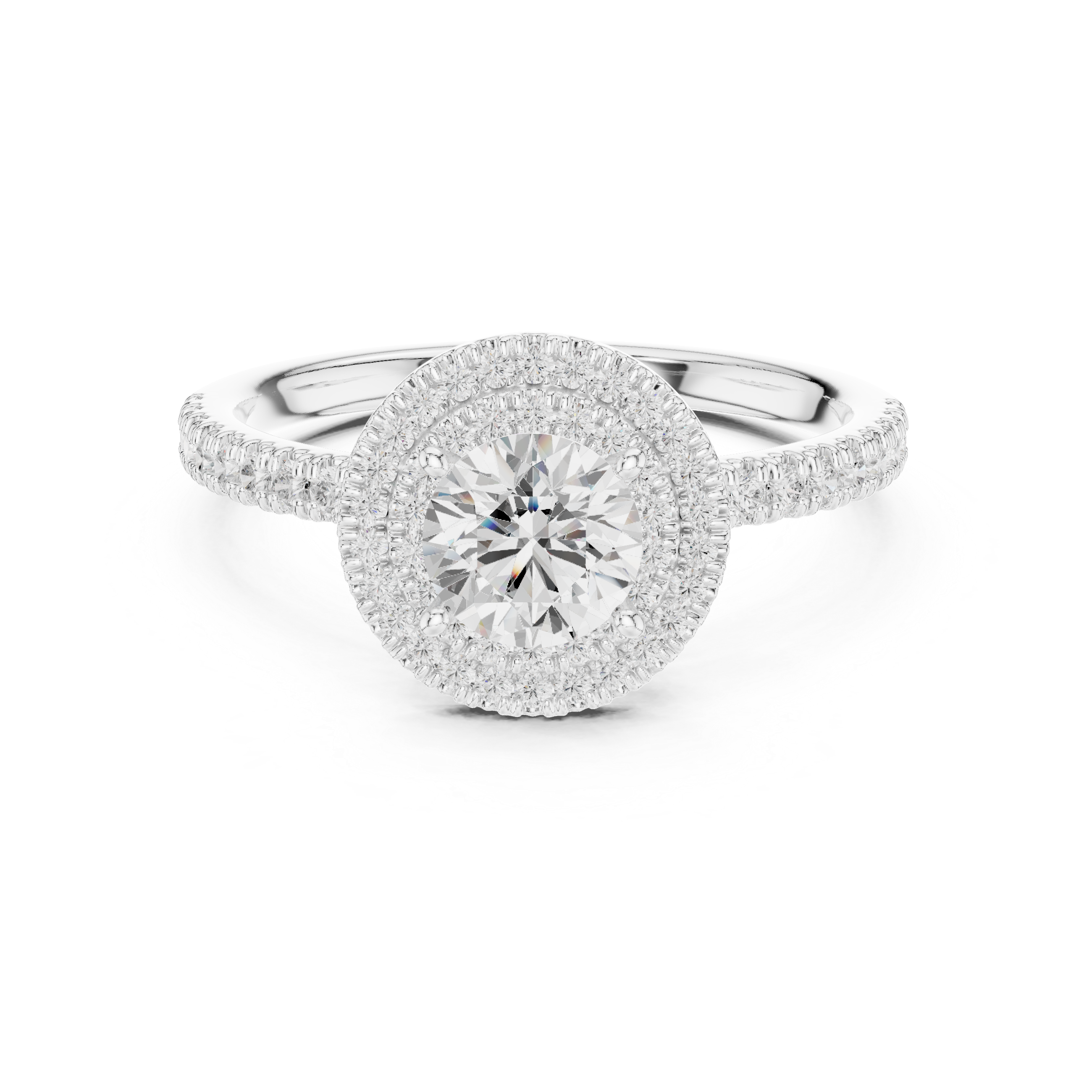 Celestial Glow Diamond Halo Engagement Ring