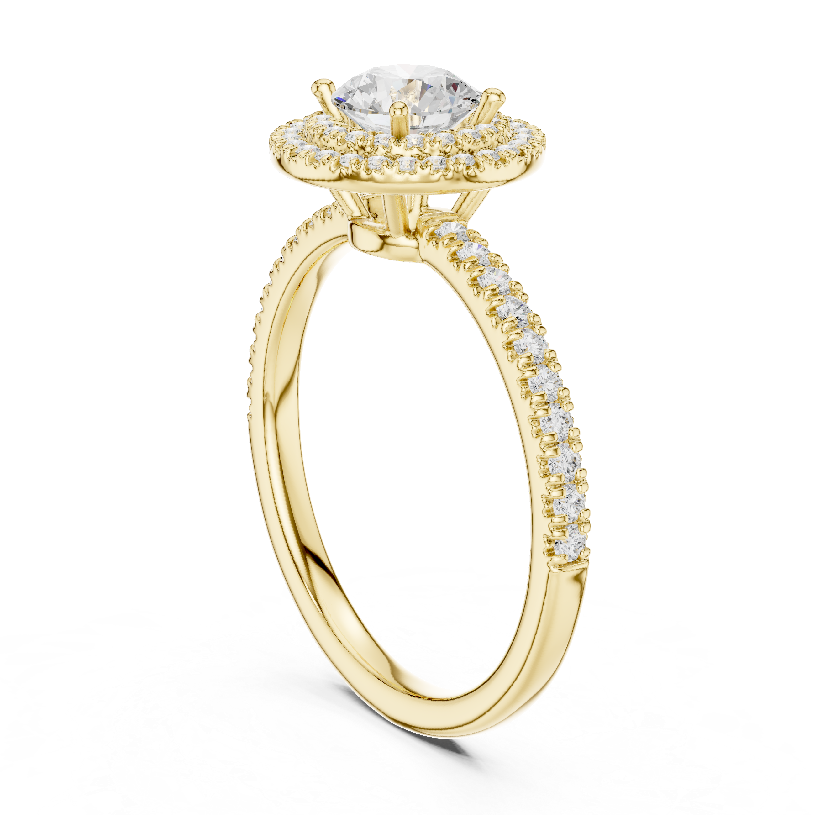 Celestial Glow Diamond Halo Engagement Ring