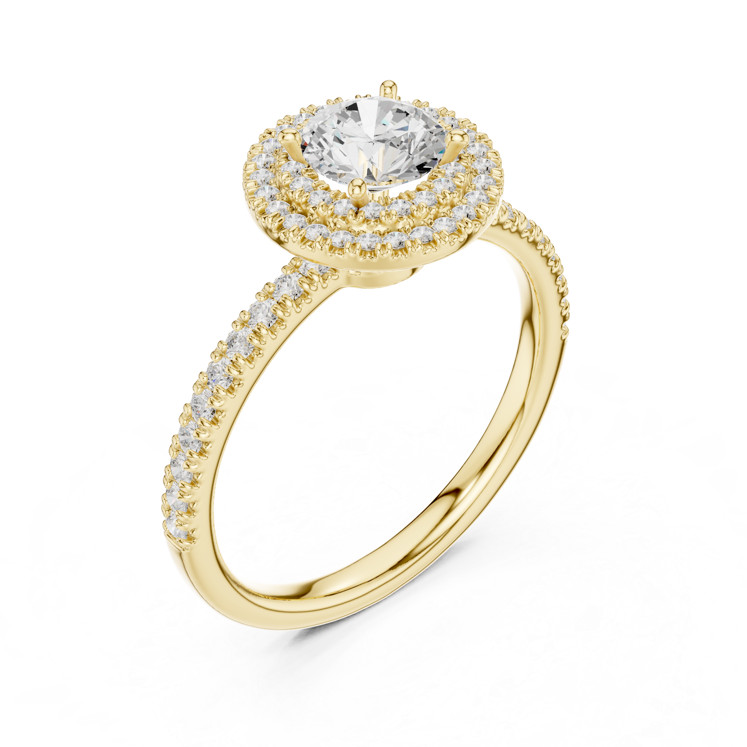 Celestial Glow Diamond Halo Engagement Ring
