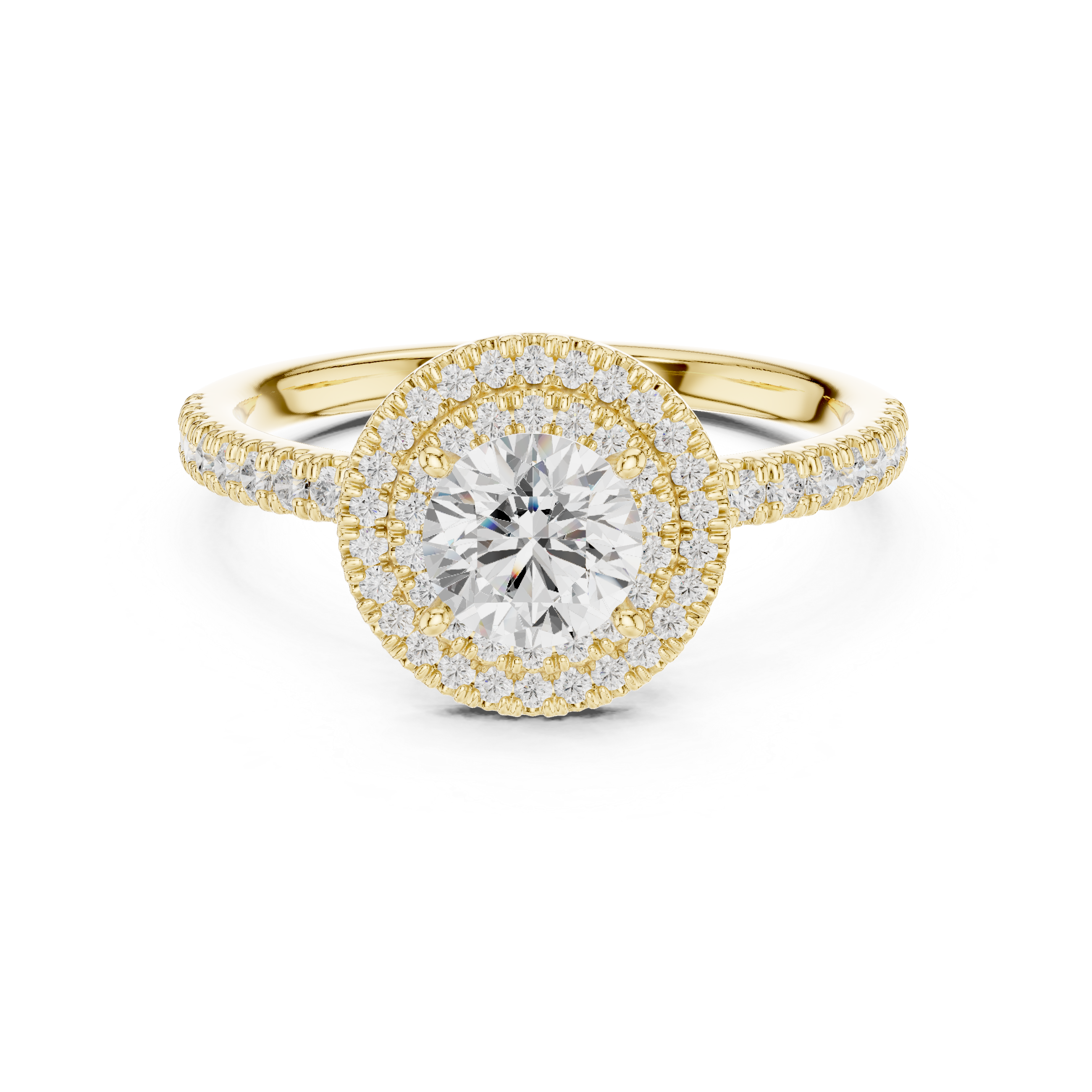 Celestial Glow Diamond Halo Engagement Ring